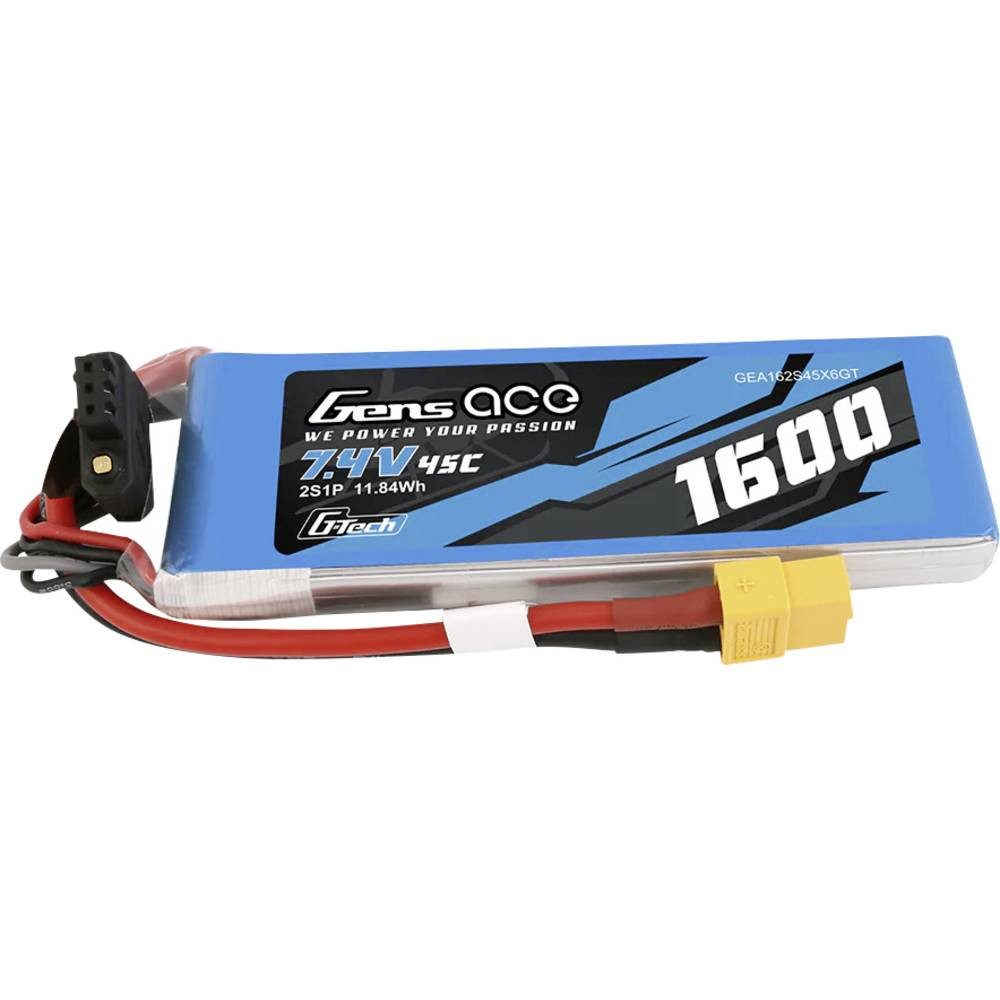 G-Tech 1600mAh 7.4V 45C 2S1P Lipo Battery Pack Akku
