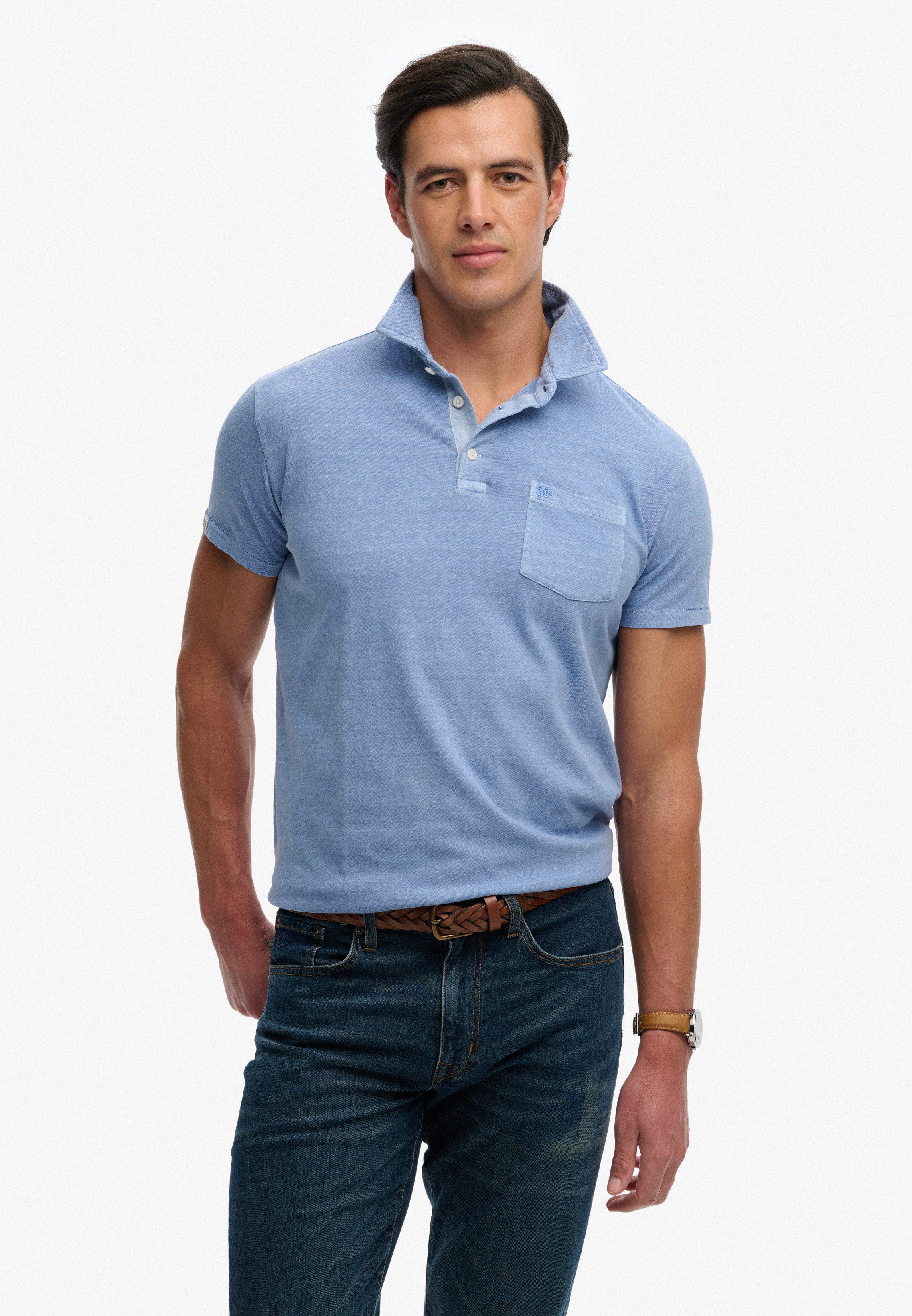 Superdry Poloshirt CLASSIC COTTON LINEN POLO aus tollem Baumwoll-Leinen-Mischgewebe