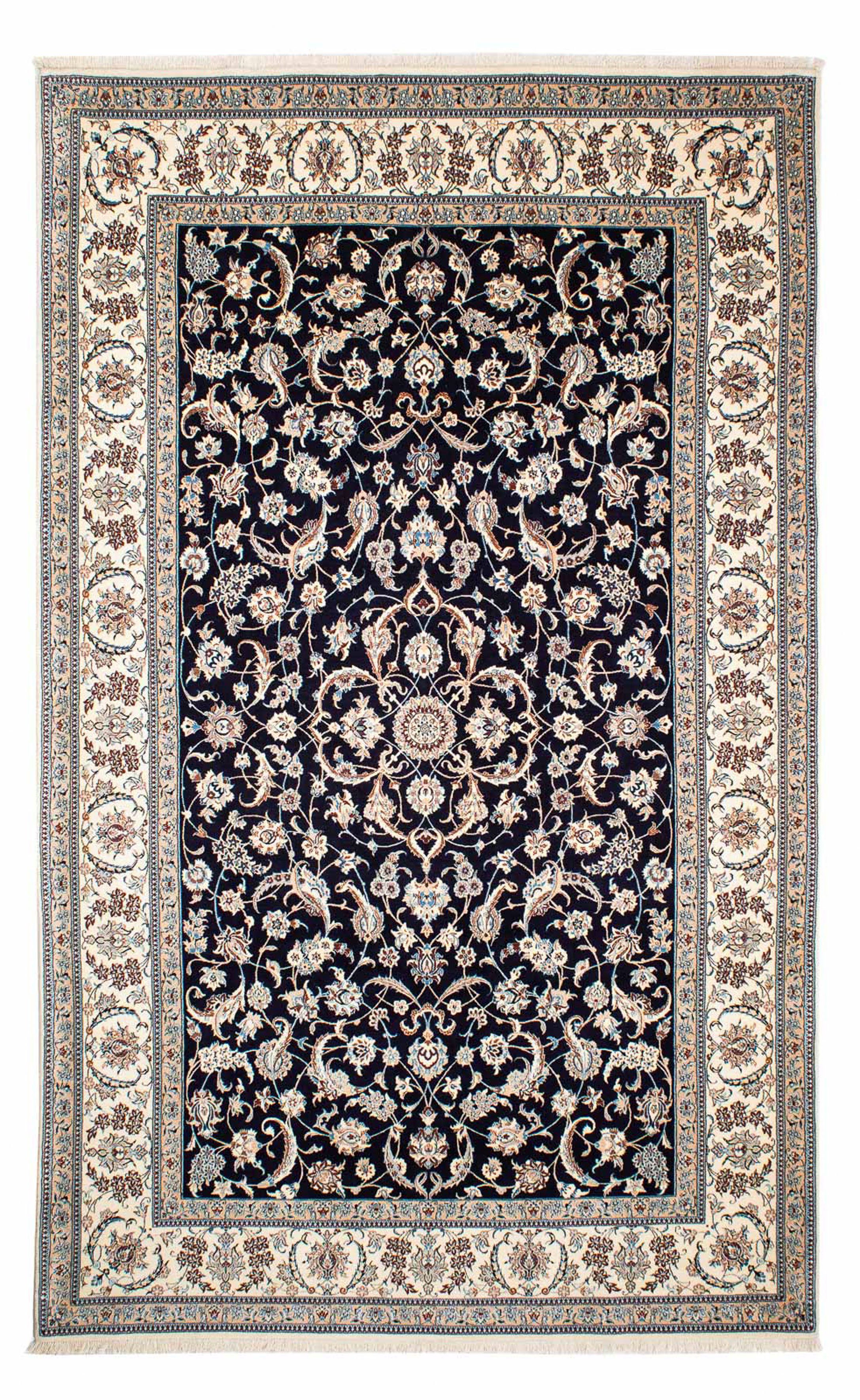 Orientteppich Perser - Nain - mit mm, cm Zertifikat - 267 x Einzelstück Premium dunkelblau, 173 - Höhe: 6 Wohnzimmer, Handgeknüpft, morgenland, rechteckig
