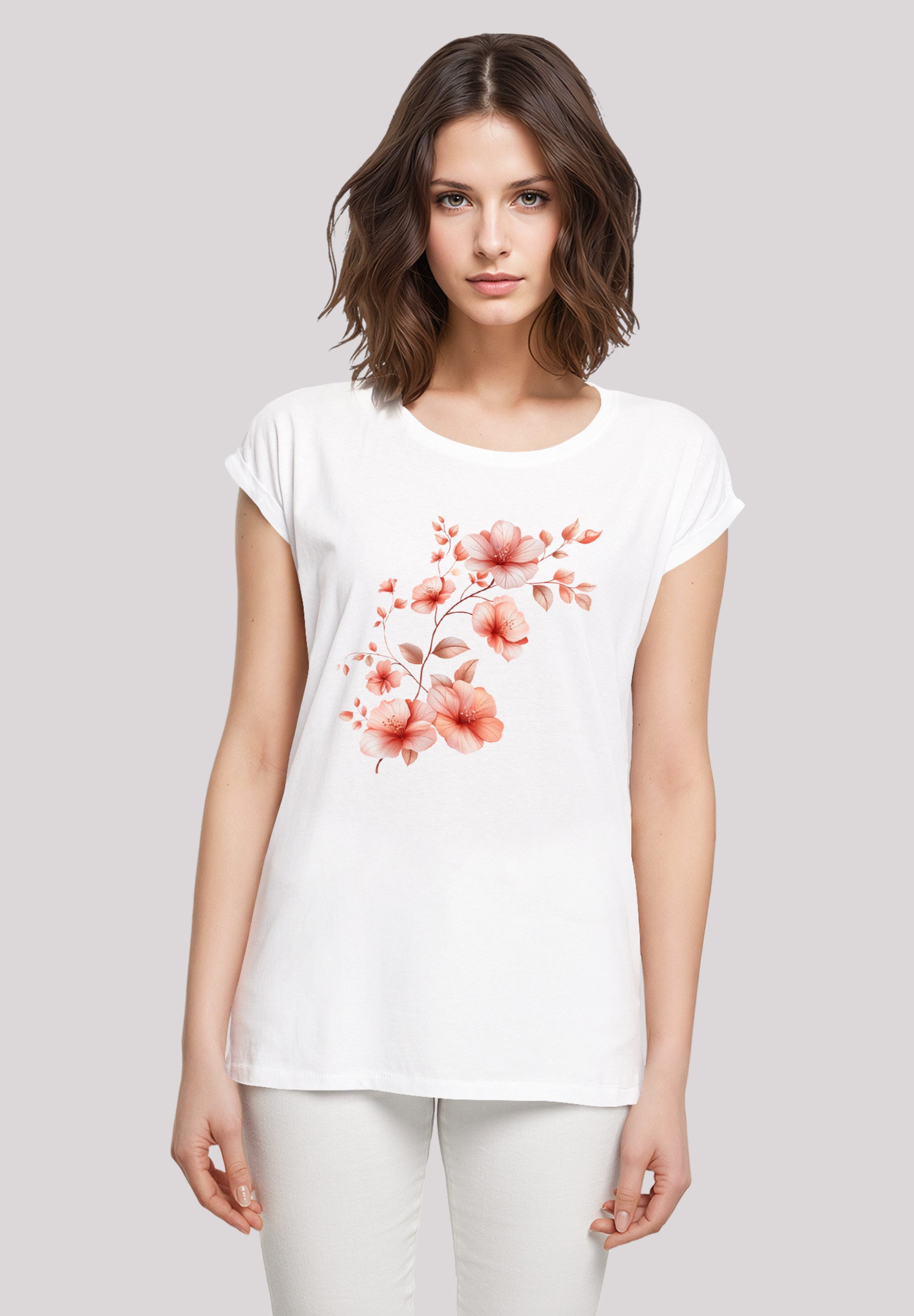 F4NT4STIC T-Shirt Rosa Blumenzweig 3D Premium günstig online kaufen