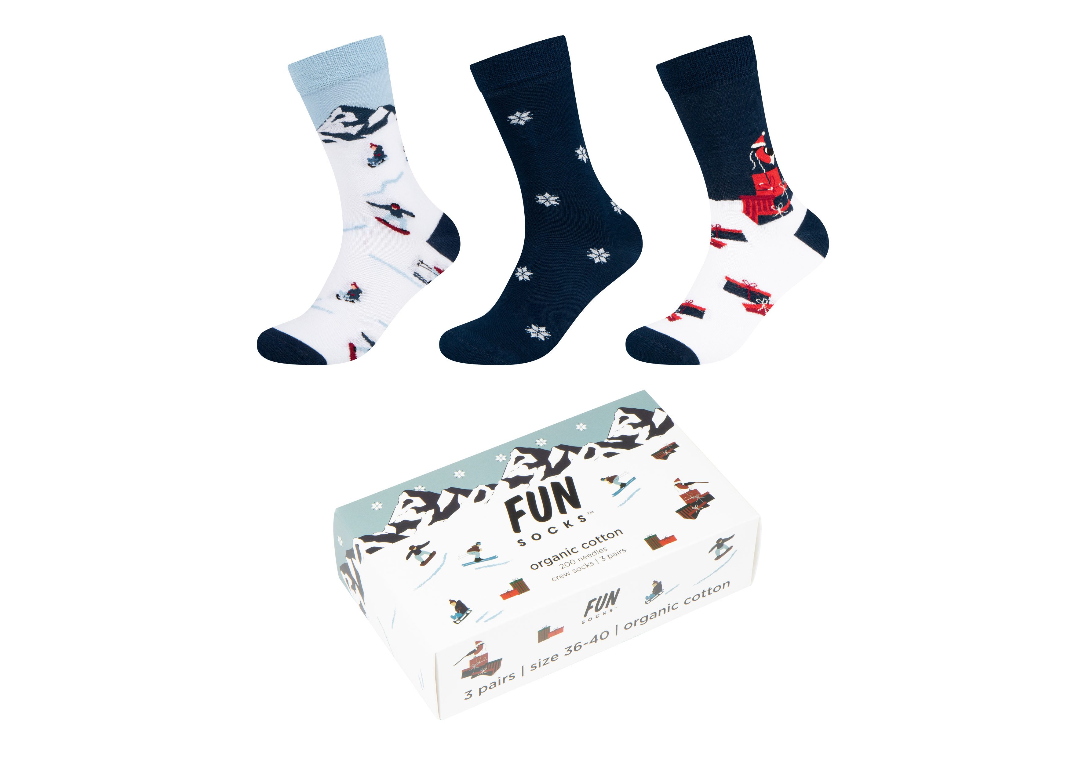 Fun Socks Sneakersocken motifs (3-Paar) mit elastischem Bund