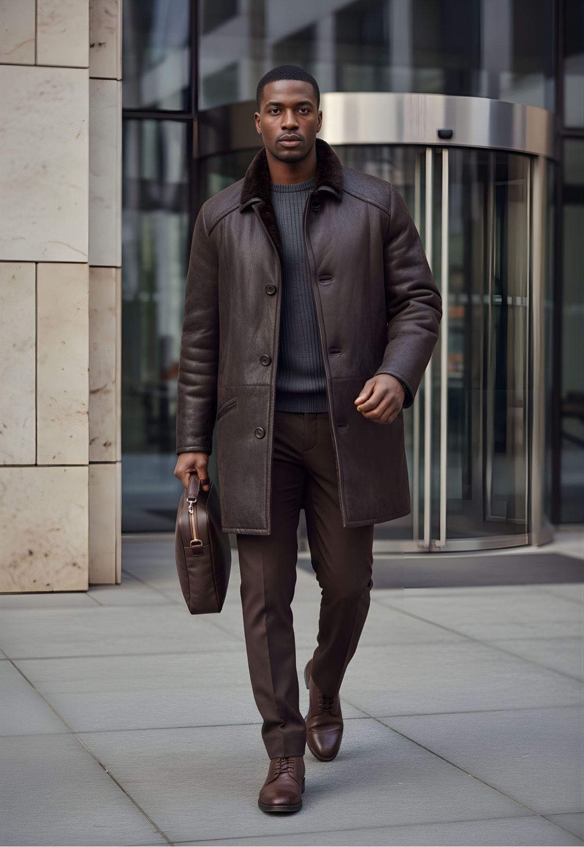 Hollert Wintermantel Lammfellmantel Antonio Braun