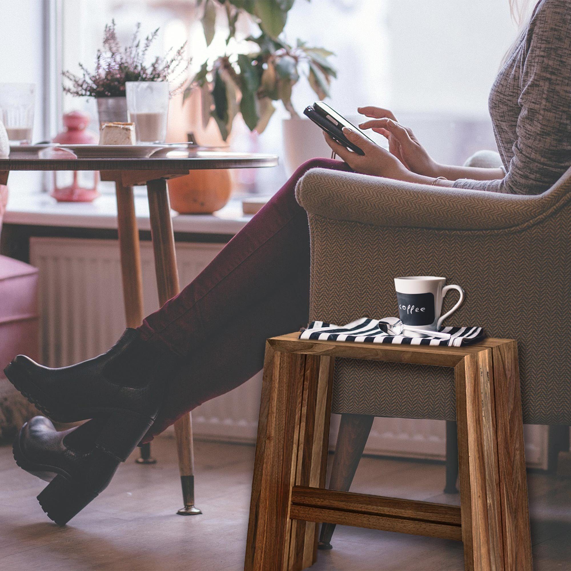 NATUREHOME Hocker Sitzhocker Holzhocker Design versch. Holzarten (1 St., Modern), Handarbeit, Design, Echtholz