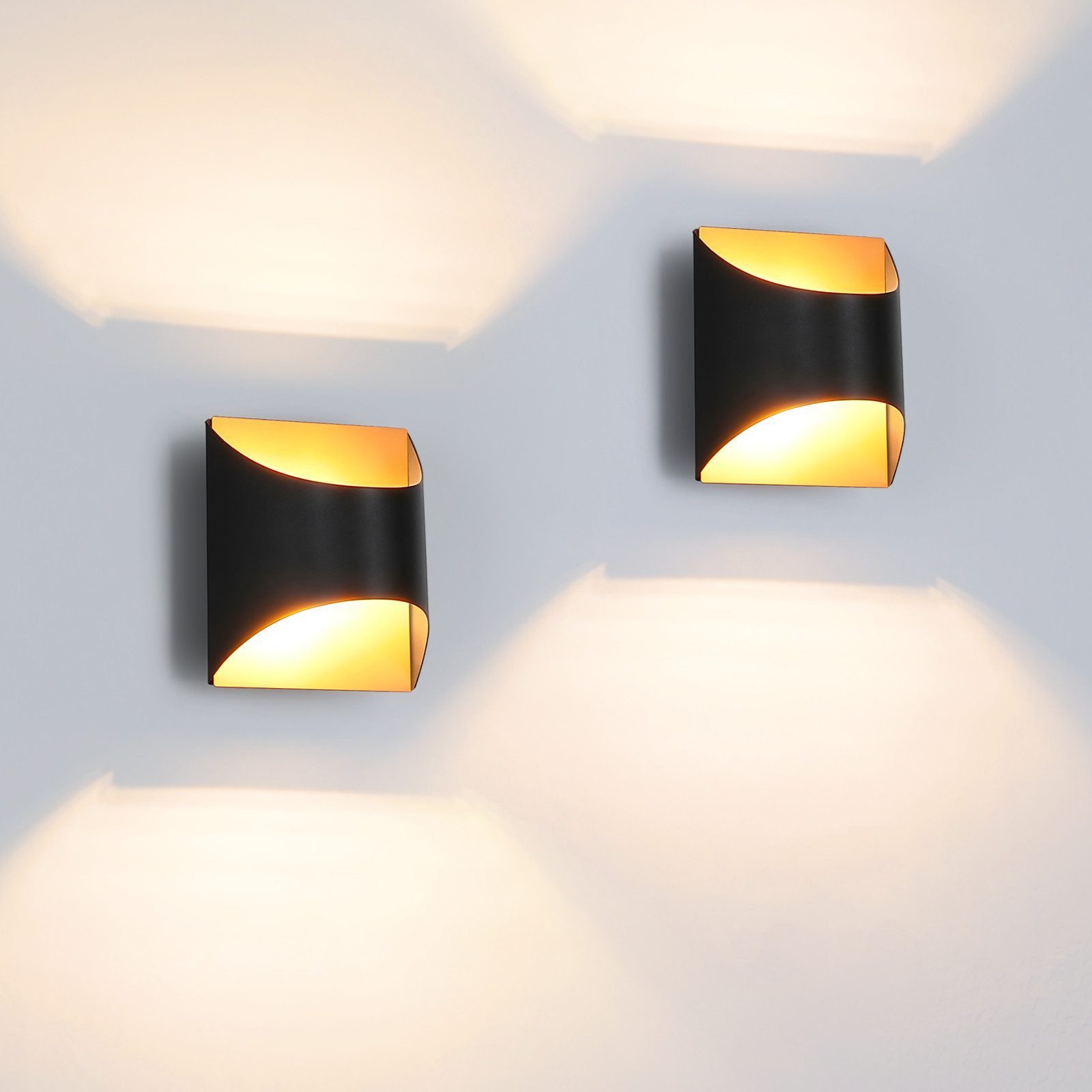 Nettlife Wandleuchte Wandleuchte Innen Schwarz Gold G9, LED wechselbar, Ker günstig online kaufen