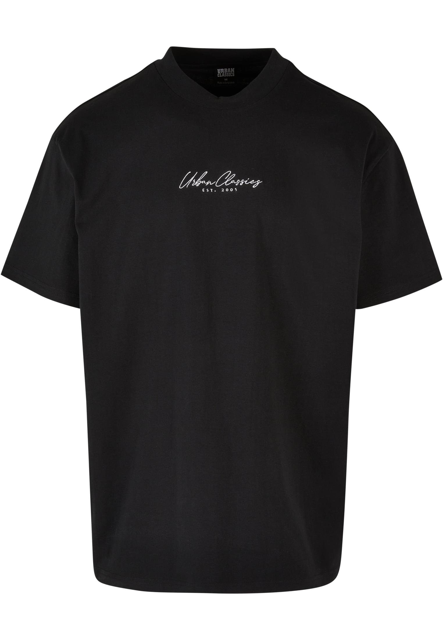 URBAN CLASSICS Kurzarmshirt Herren Oversized Mid Embroidery Tee (1-tlg) black