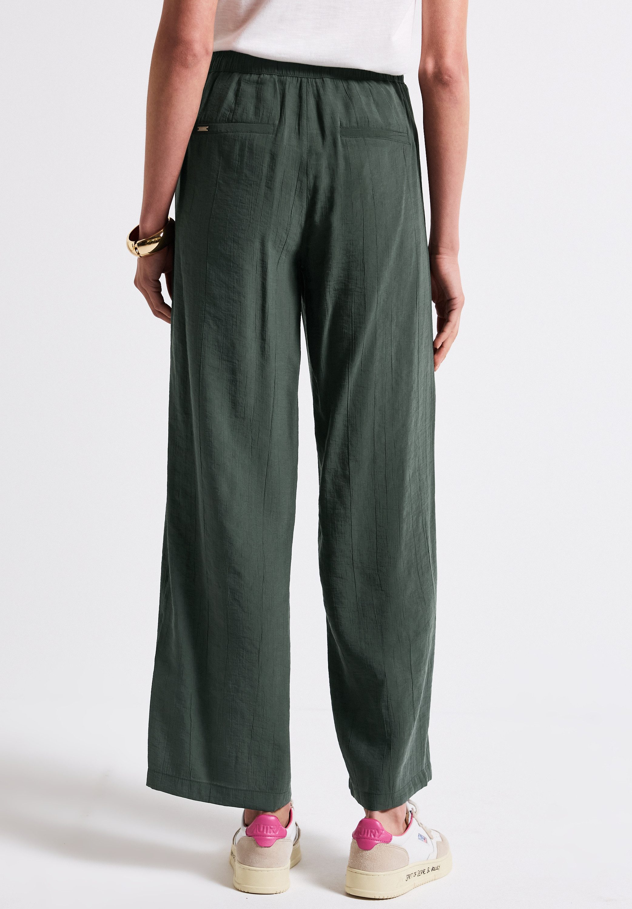 STREET ONE Stoffhose mit Crinkle-Struktur, Wide günstig online kaufen