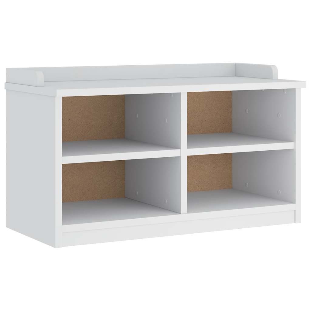 vidaXL Sitzbank Flurbank SANDNES Weiß 87x40x50 cm Massivholz Kiefer