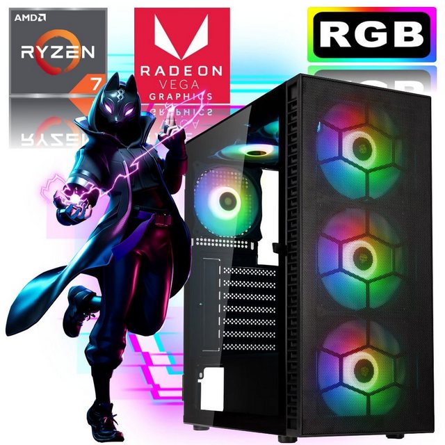 Meinpc Zocker 5700G [HF] Gaming-PC (AMD Ryzen 7 5700G, Radeon Vega 8, 32 GB RAM, 500 GB SSD, Gaming, Gamer, Windows 11 Pro)