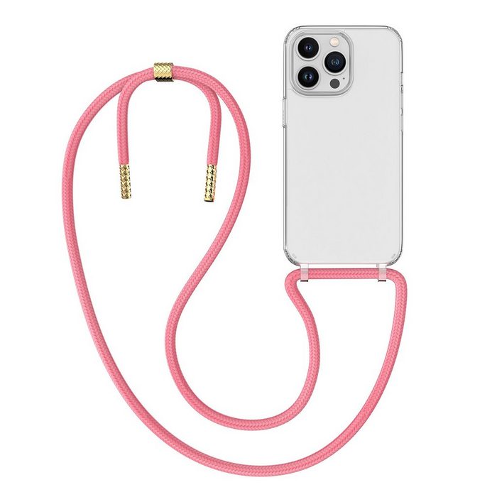 MyGadget Handyhülle Handykette für Apple iPhone 14 Pro Hülle mit Band - Handyhülle mit Handyband zum Umhängen Kordel Schnur Case Schutzhülle - Rosa