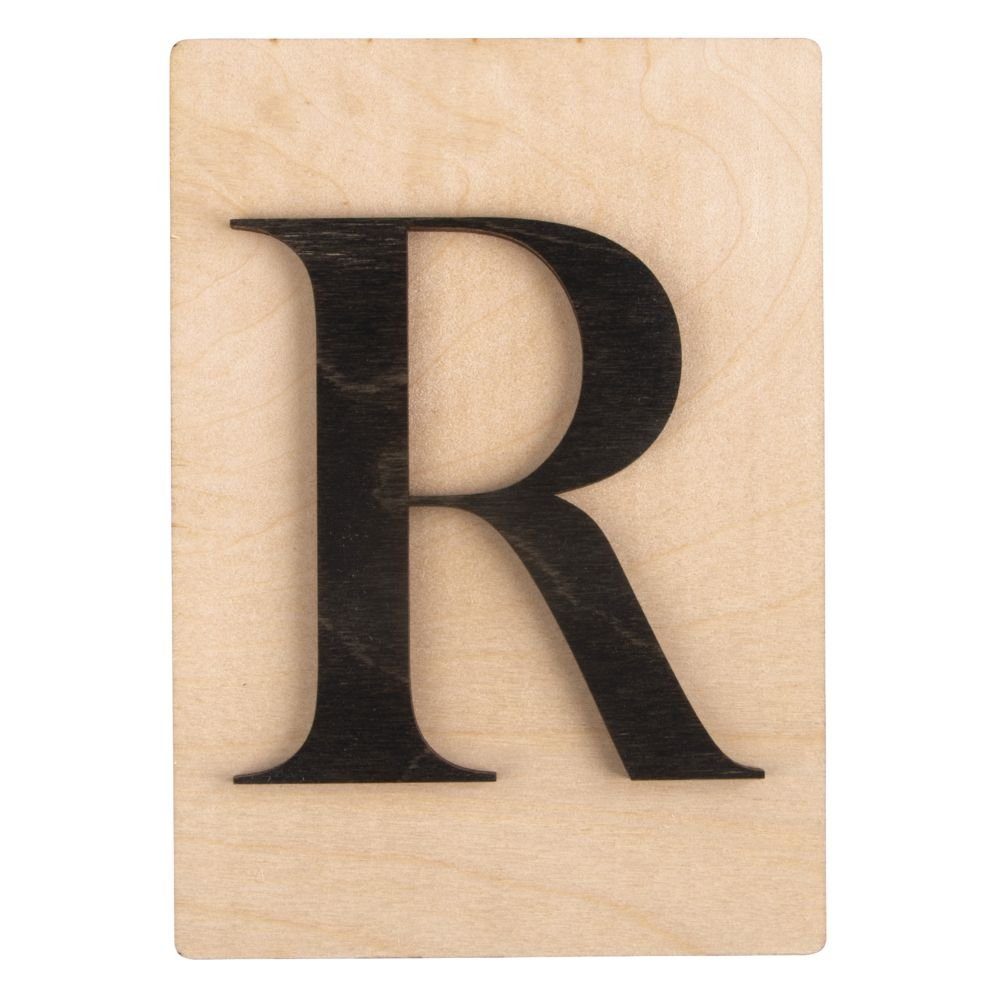 R schwarz Holz Deko-Buchstaben Rayher Buchstabe 10,5x14,8cm FSC