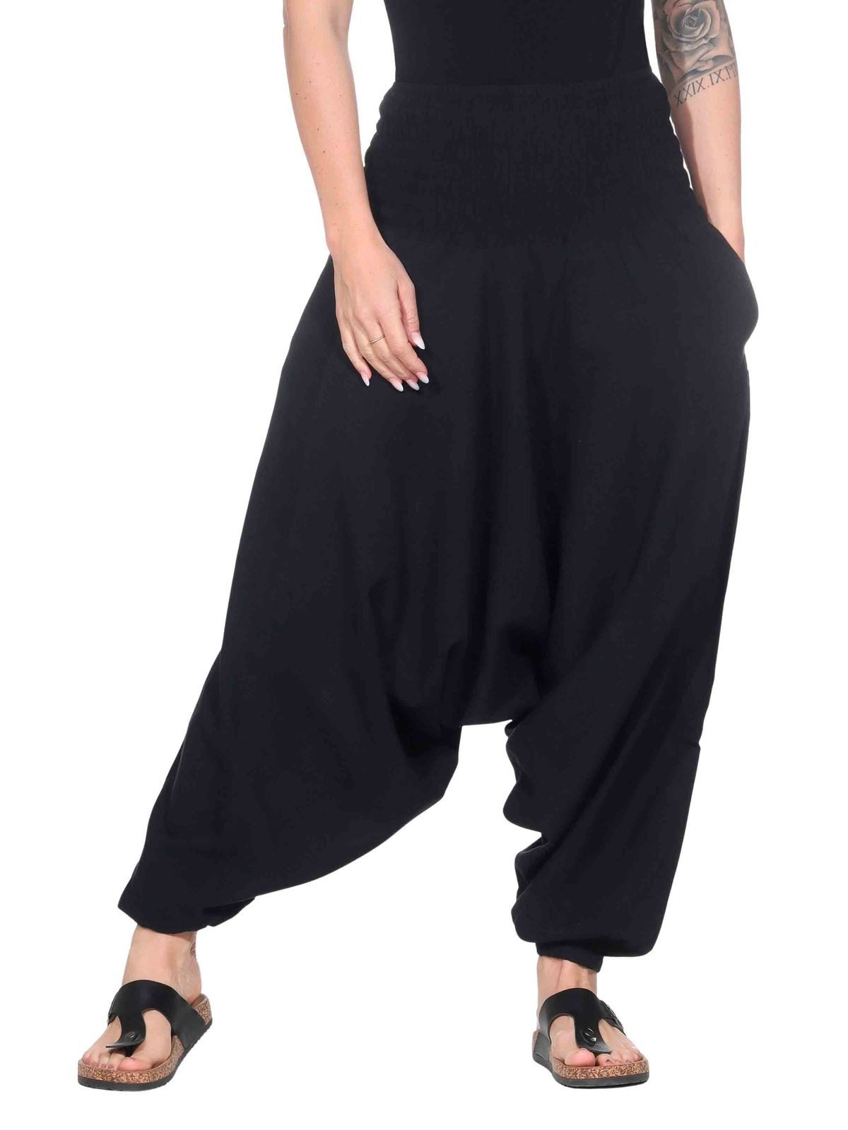 KUNST UND MAGIE Haremshose Unisex Orientalische Haremshose Pluderhose Pumphose Einheitsgröße