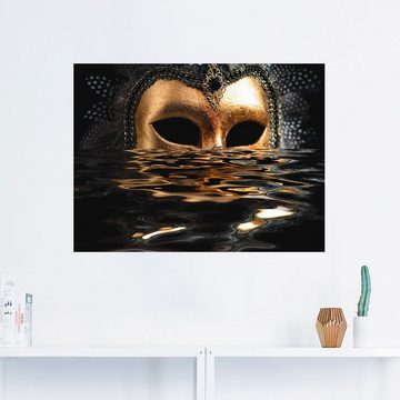 Artland Wandbild Venezianische Maske mit Blattgold, Karneval (1 St), als Alubild, Outdoorbild, Leinwandbild, Poster, Wandaufkleber