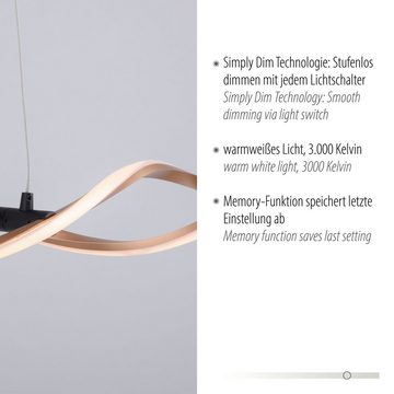 Paul Neuhaus Pendelleuchte POLINA, LED fest integriert, Warmweiß, LED, dimmbar, Simply Dim