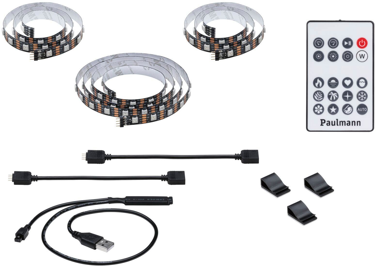 Paulmann LED-Streifen USB LED Strip TV-Beleuchtung, Dynamic Rainbow RGB, 1-flammig