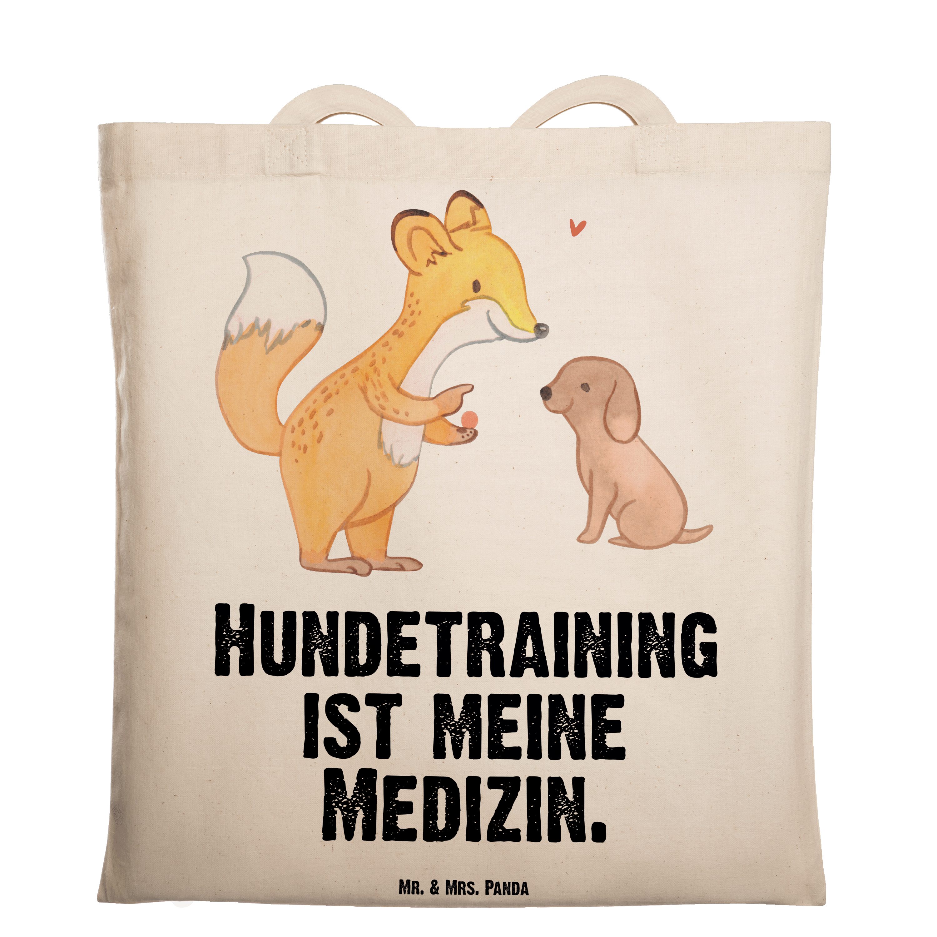 Mr. & Mrs. Panda Tragetasche Fuchs Hundetraining Medizin - Transparent - Geschenk, Stoffbeutel, Sp (1-tlg)