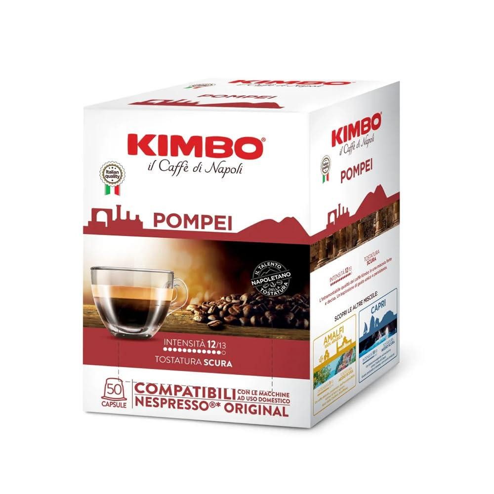 Kimbo Kaffee POMPEI Kapseln 50 Stück Kaffeekapseln, 1 x 50 St., kräftig, intensiv, vollmundig