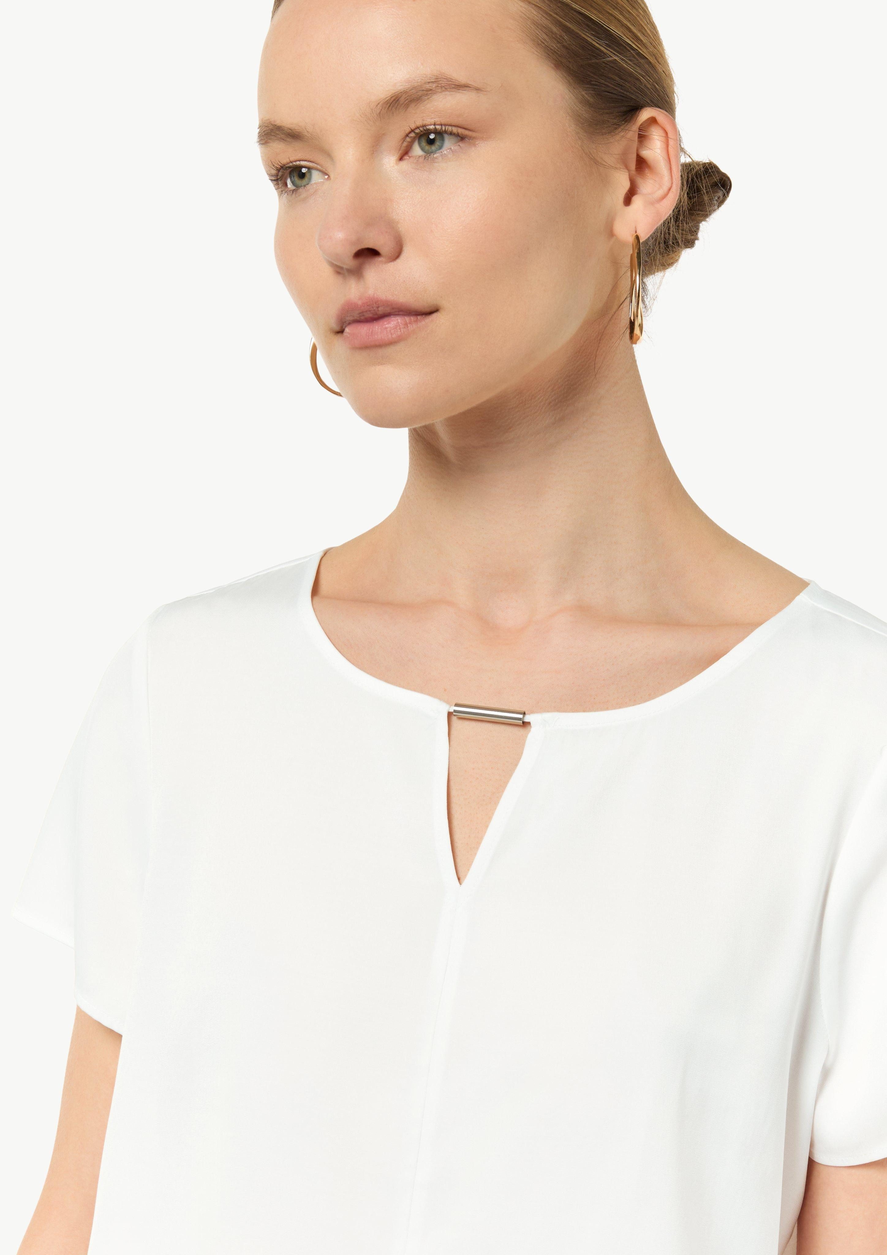 Comma Kurzarmbluse Bluse aus Satin Blende günstig online kaufen