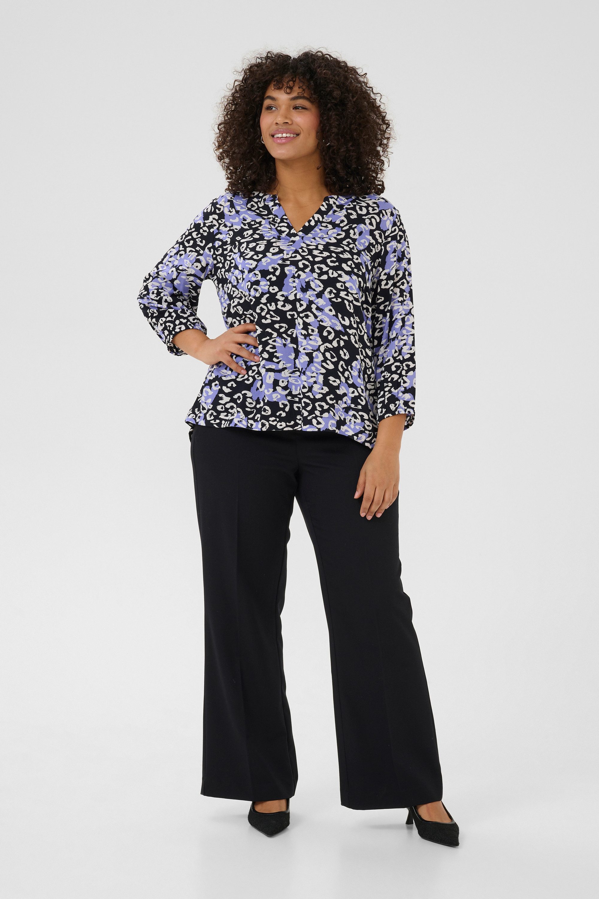 KAFFE Curve Kurzarmbluse Kurzarm-Bluse KCjanni Große Größen günstig online kaufen