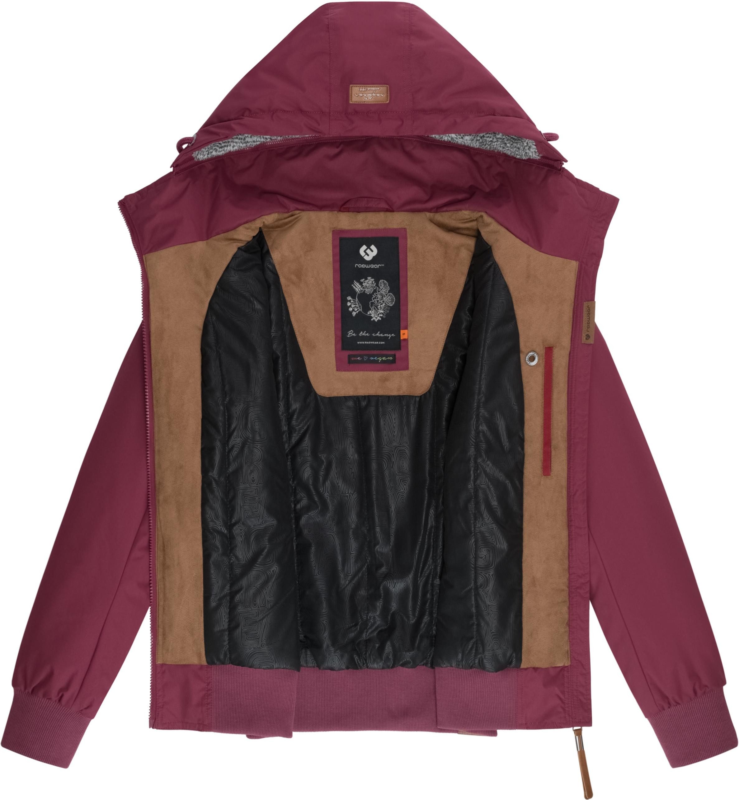 Ragwear Winterjacke Jotty Winter stylische Outdoorjacke mit abnehmbarer Kapuze