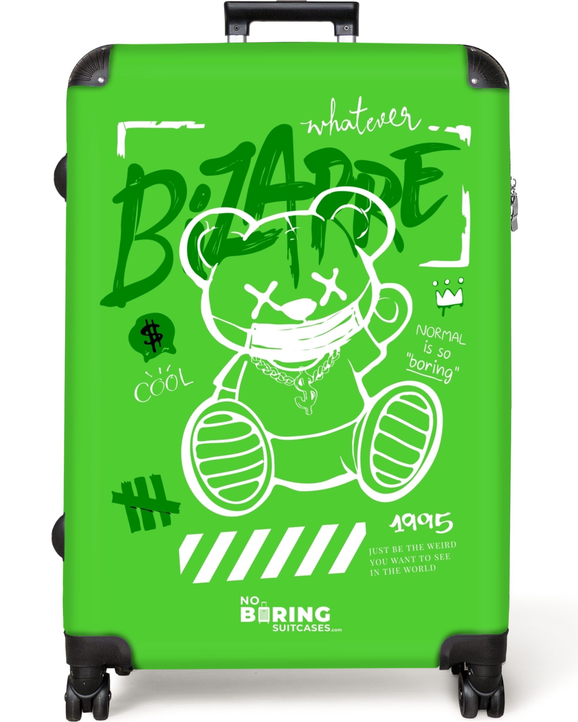 NoBoringSuitcases.com© Hartschalen-Trolley Weiße Silhouette eines Teddybäre günstig online kaufen