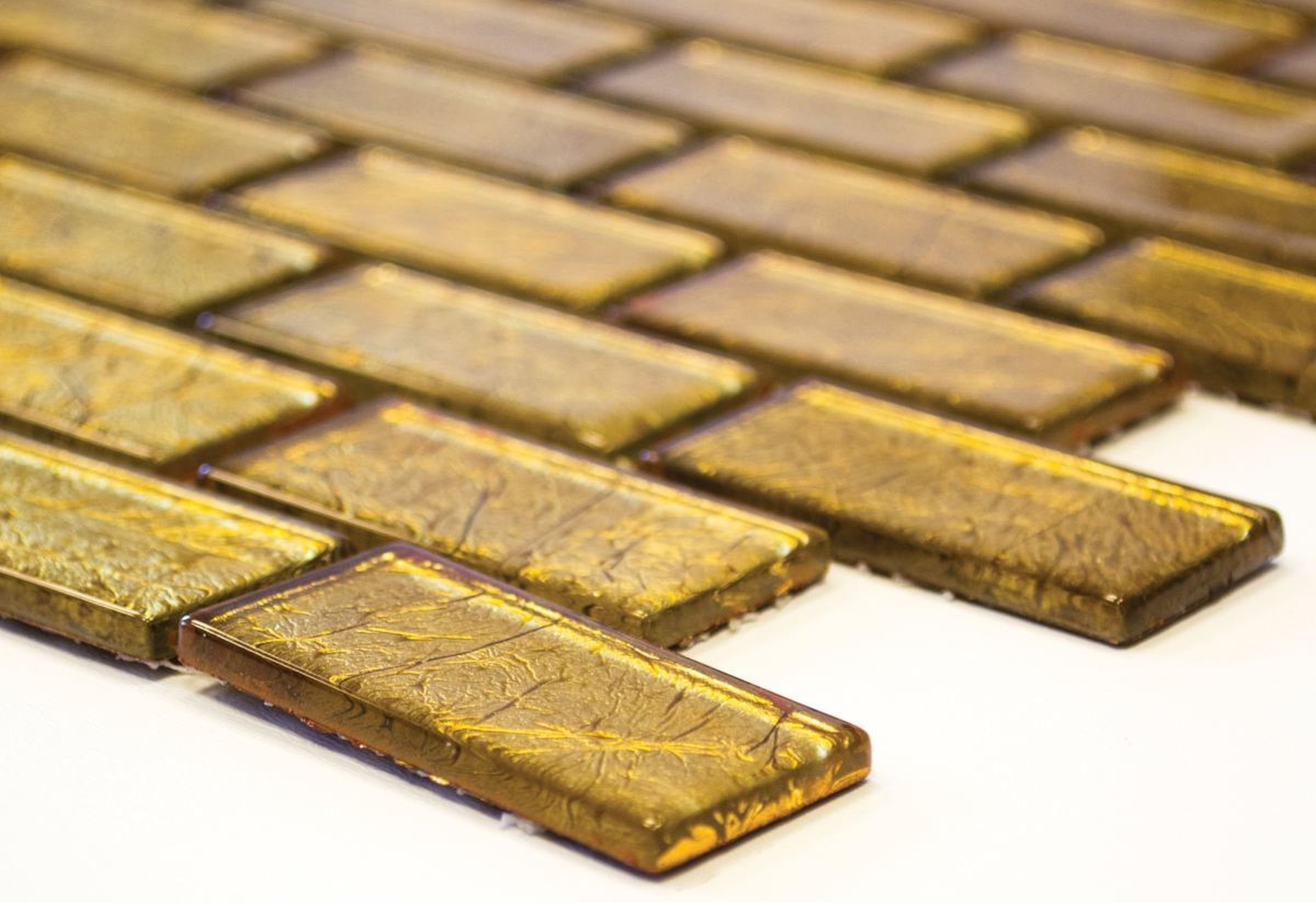 Mosani Mosaikfliesen Struktur Glasmosaik Küche gold Fliesenspiegel Mosaikfliese