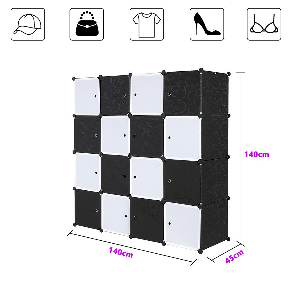 HT Kleiderschrank Würfel Organizer Stapelbar, Kunststoff günstig online kaufen