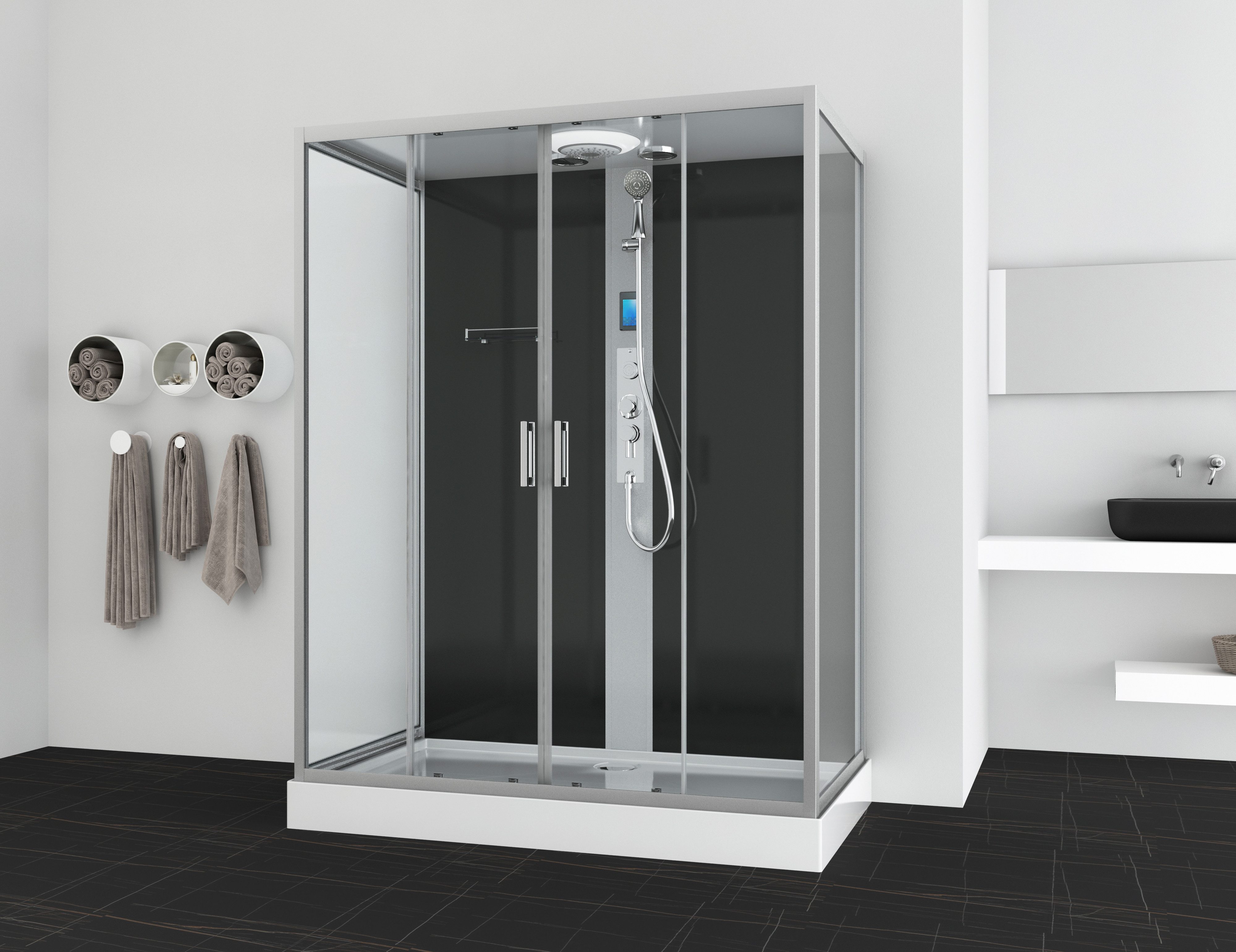 Sanotechnik Komplettdusche NEW YORK, BxT: 160x90 cm, Einscheibensicherheitsglas