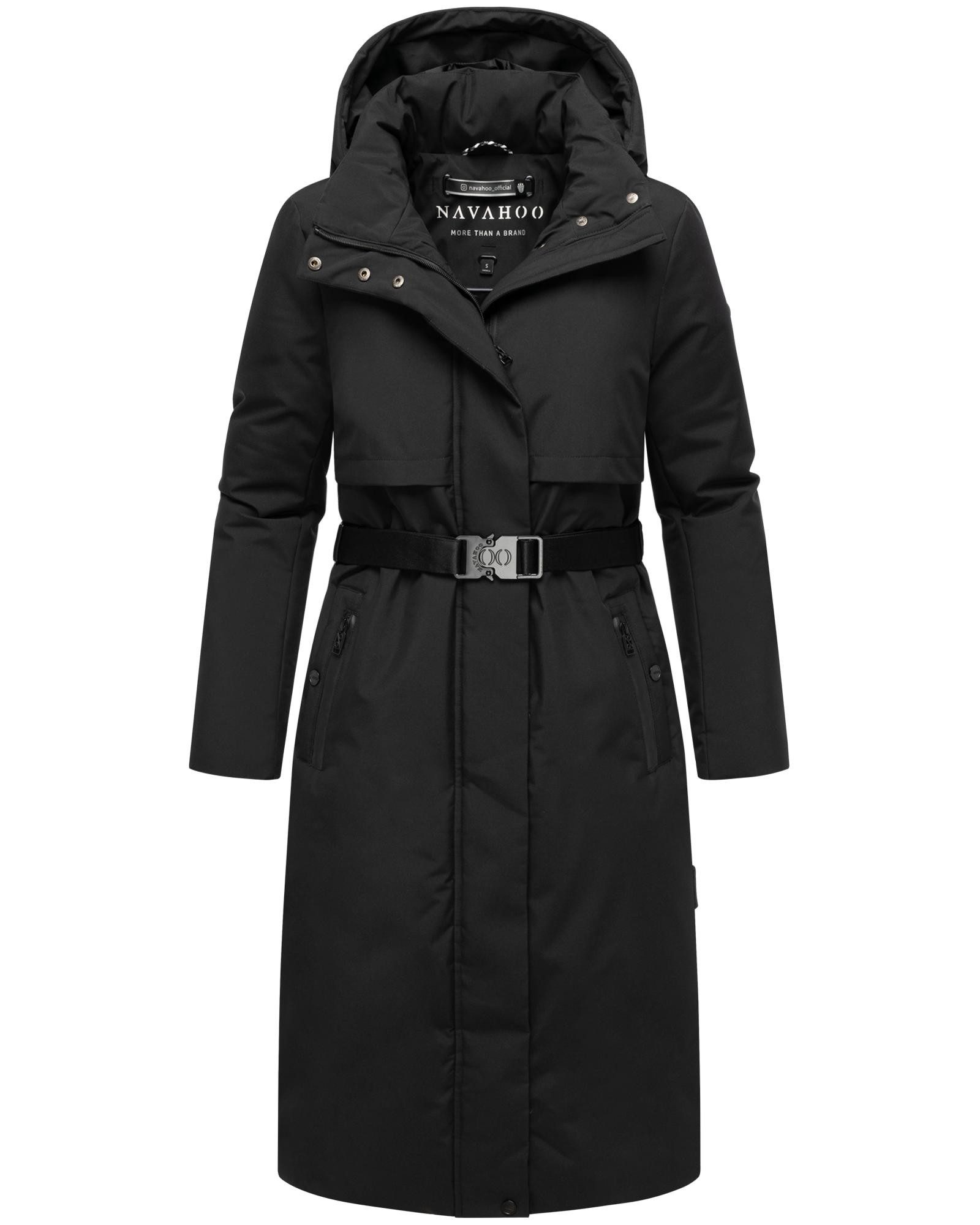 Navahoo Wintermantel Waldbummler 14 Wasserabweisender Winterparka mit Kapuze und Taillengürtel – Bild 4 von 5