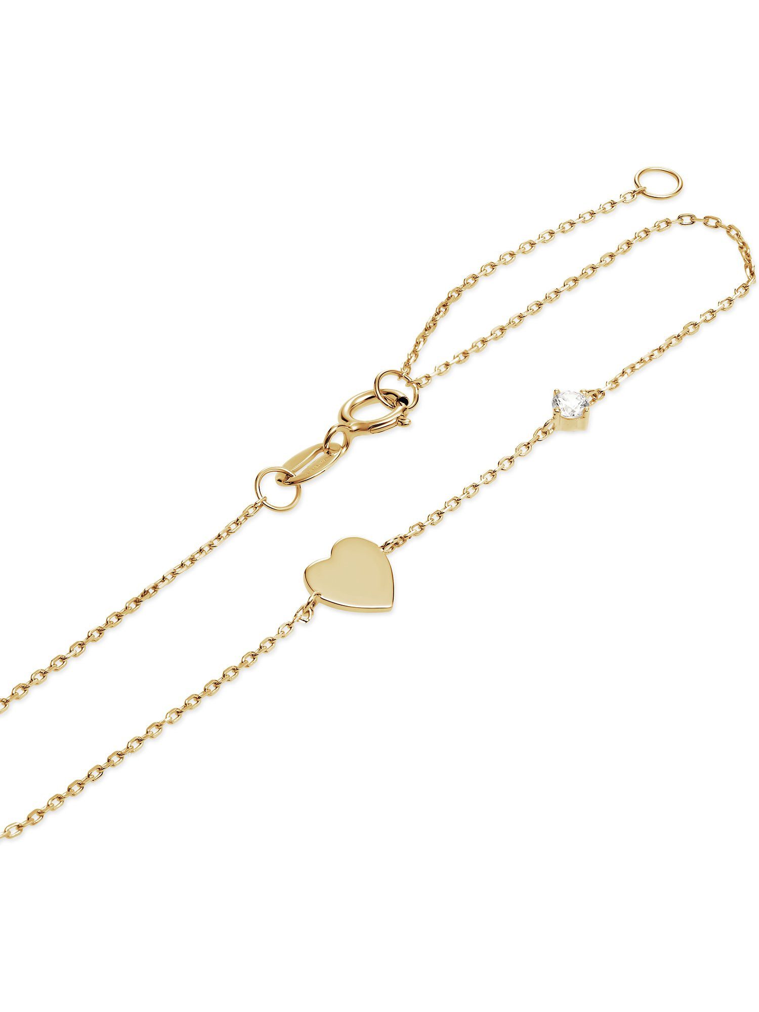FAVS Silberarmband FAVS Damen-Armband 375er Gelbgold 1 Zirkonia Herz, Modern