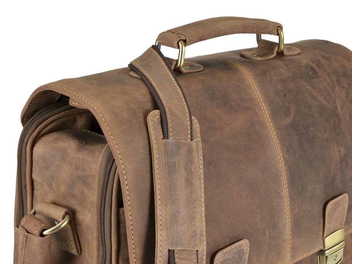 Greenburry Aktentasche Vintage, Businesstasche, Notebooktasche, für Herren, rustikal