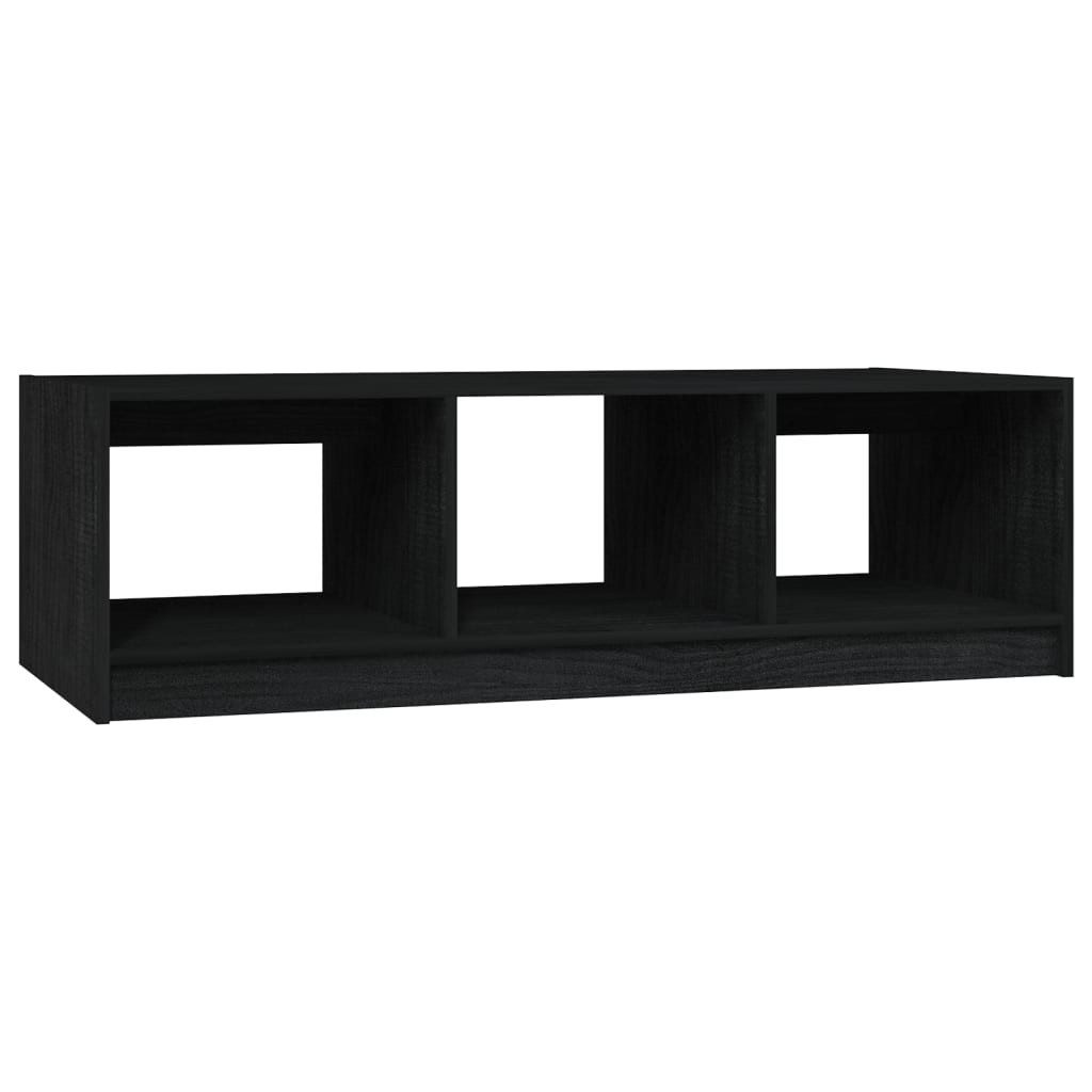 Couchtisch Couchtisch Schwarz 110x50x34 cm Massivholz Kiefer