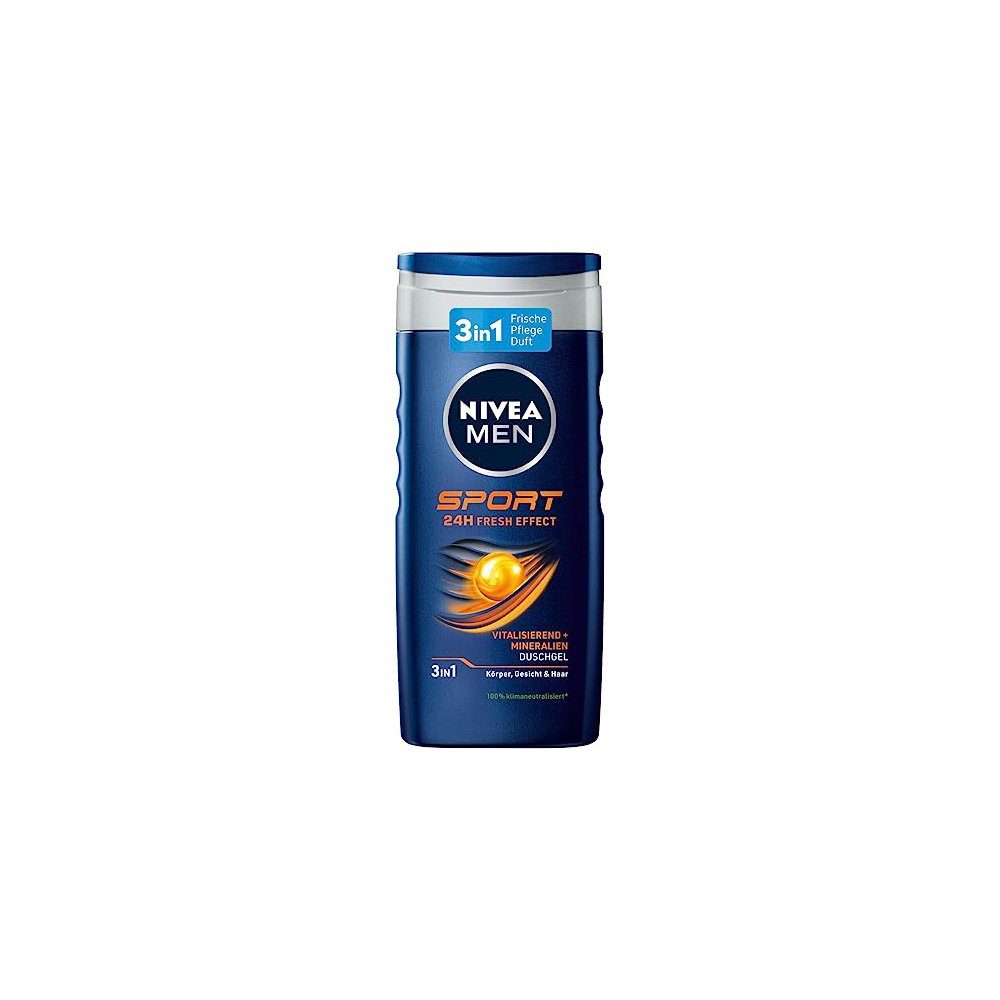NIVEA MEN Active Energy Duschgel 250 Ml – PH-hautfreundlich, Mit Koffein, 24h Frische, 5er Pack