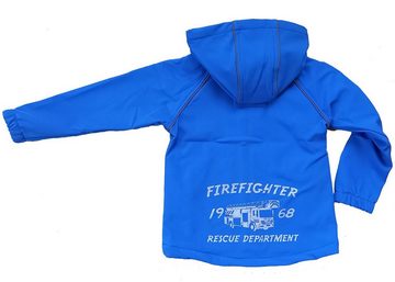 Outburst Softshelljacke Outburst Jungen Softshelljacke Jacke Fleecefutter royalblau neon Feuer