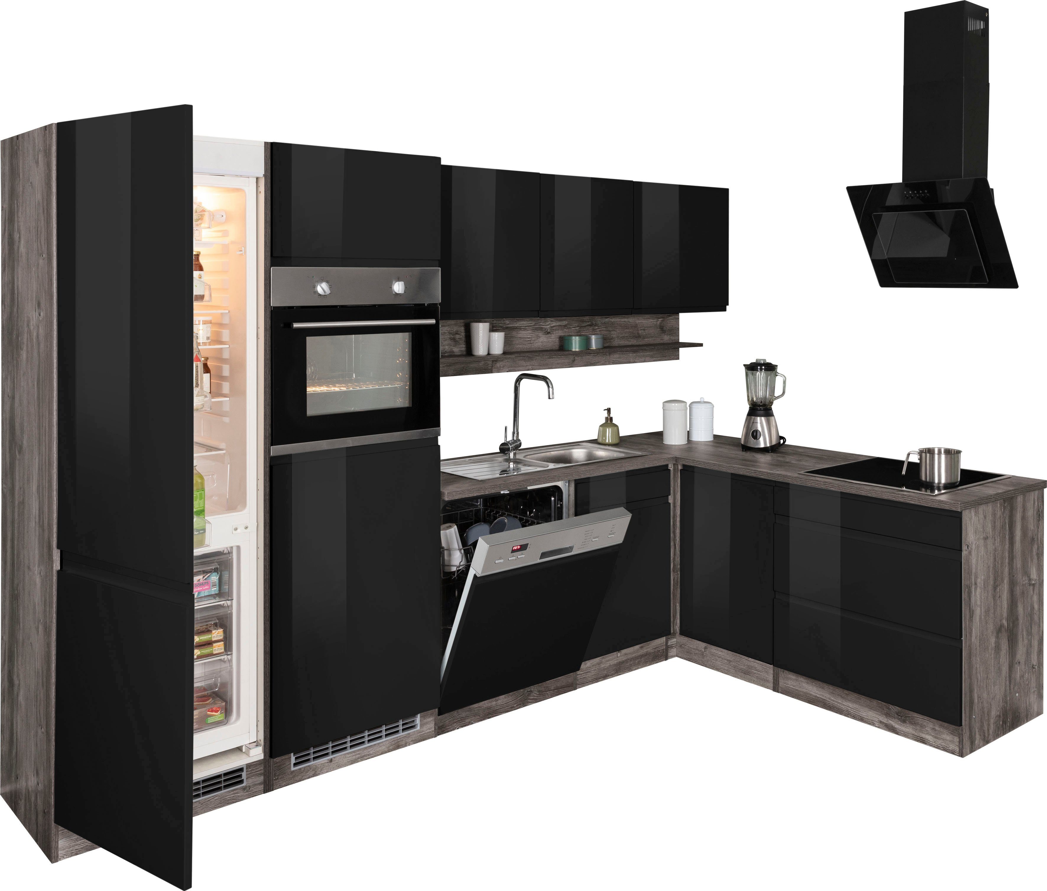 KOCHSTATION Winkelküche KS-Virginia, Stellbreite 290/190 cm cm, wahlweise mit Induktion