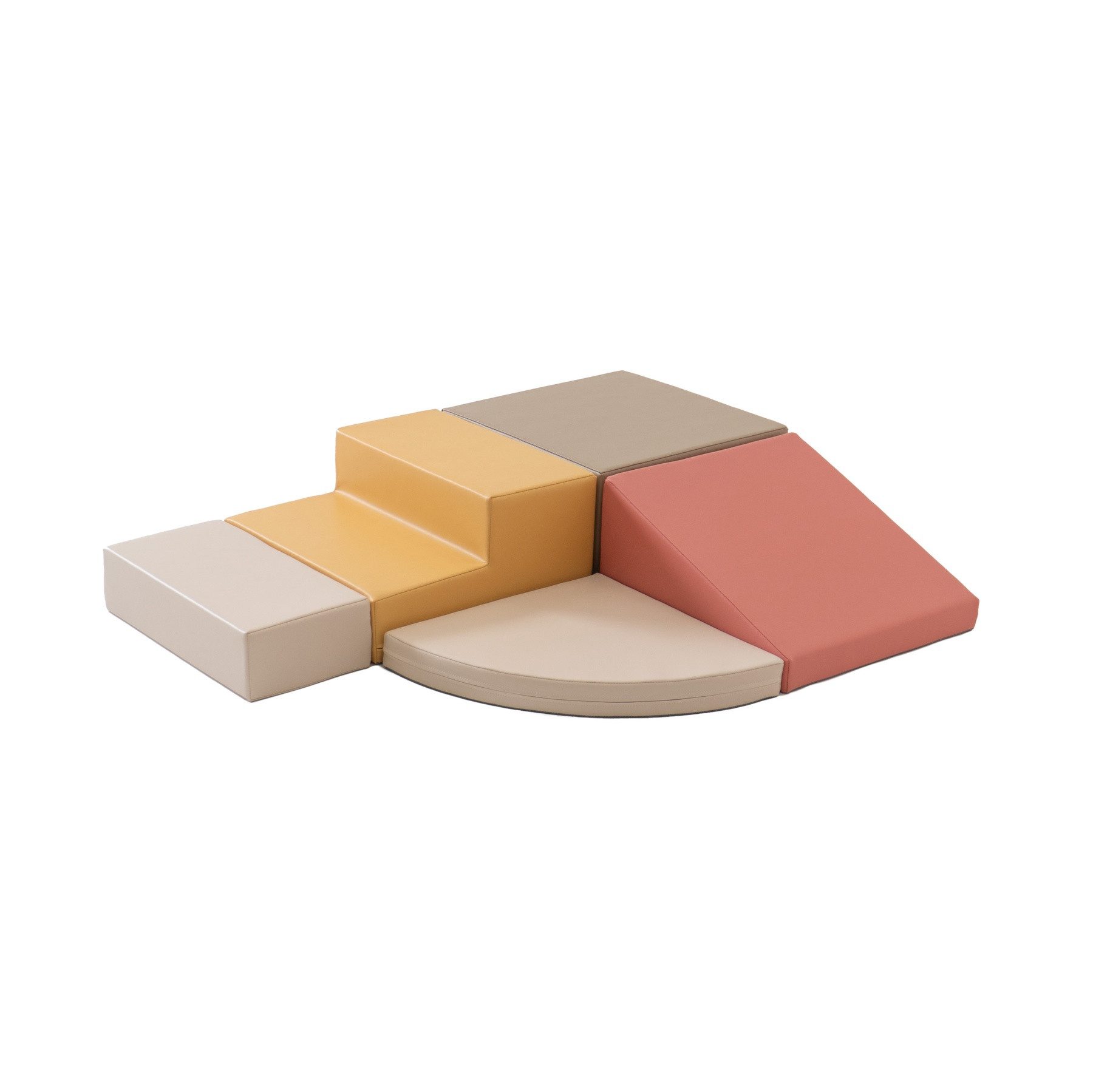 IGLUSoftplay IGLU Set 6 Corner Climber, Pastell/Grün/Honig - Schaubstoff-Bausteine Spielbauklötze, Altersempfehlung 9–21 Monate, EU), Maße: 40 × 40 × 65 cm,1 kg