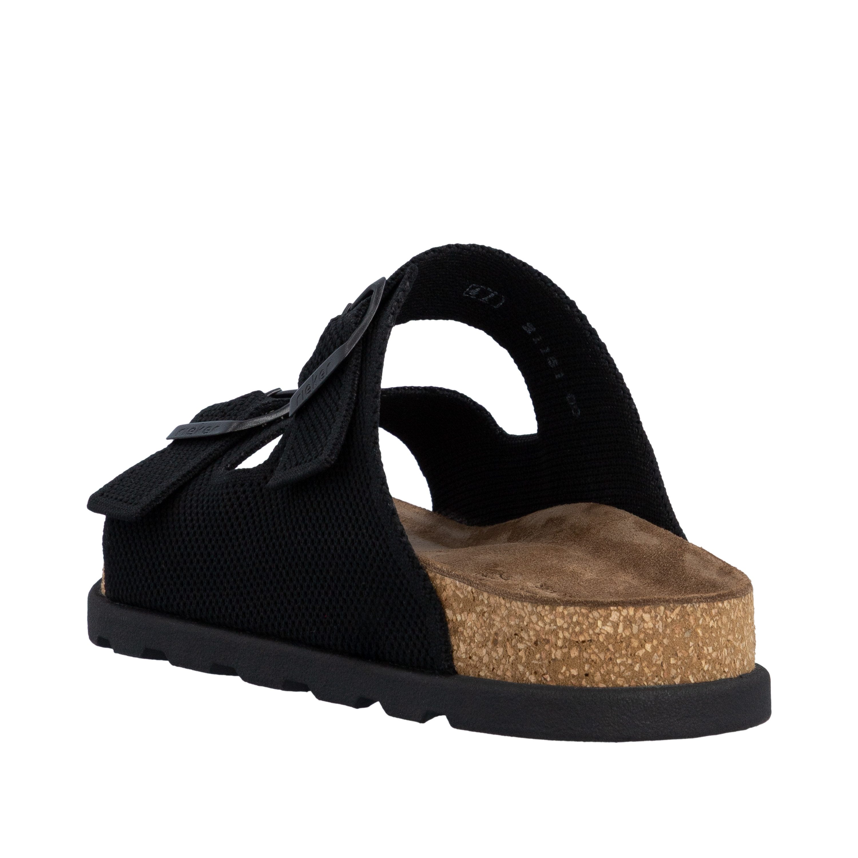 Rieker Pantolette Sommerschuh, Strandschuh, Hausschuh, Urlaubsschuh mit zwei Schnallen