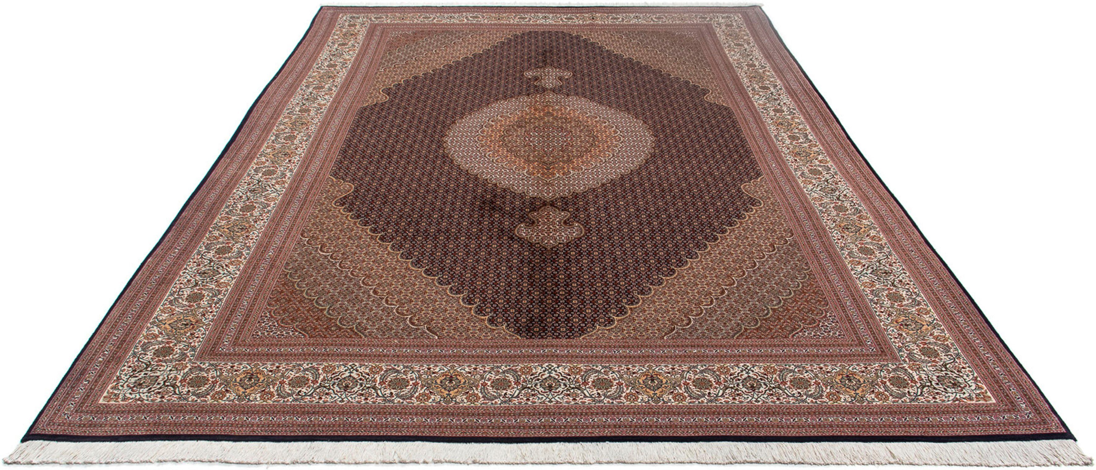 Orientteppich Perser - Täbriz - 350 x 250 cm - hellbraun, morgenland, rechteckig, Höhe: 10 mm, Wohnzimmer, Handgeknüpft, Einzelstück mit Zertifikat