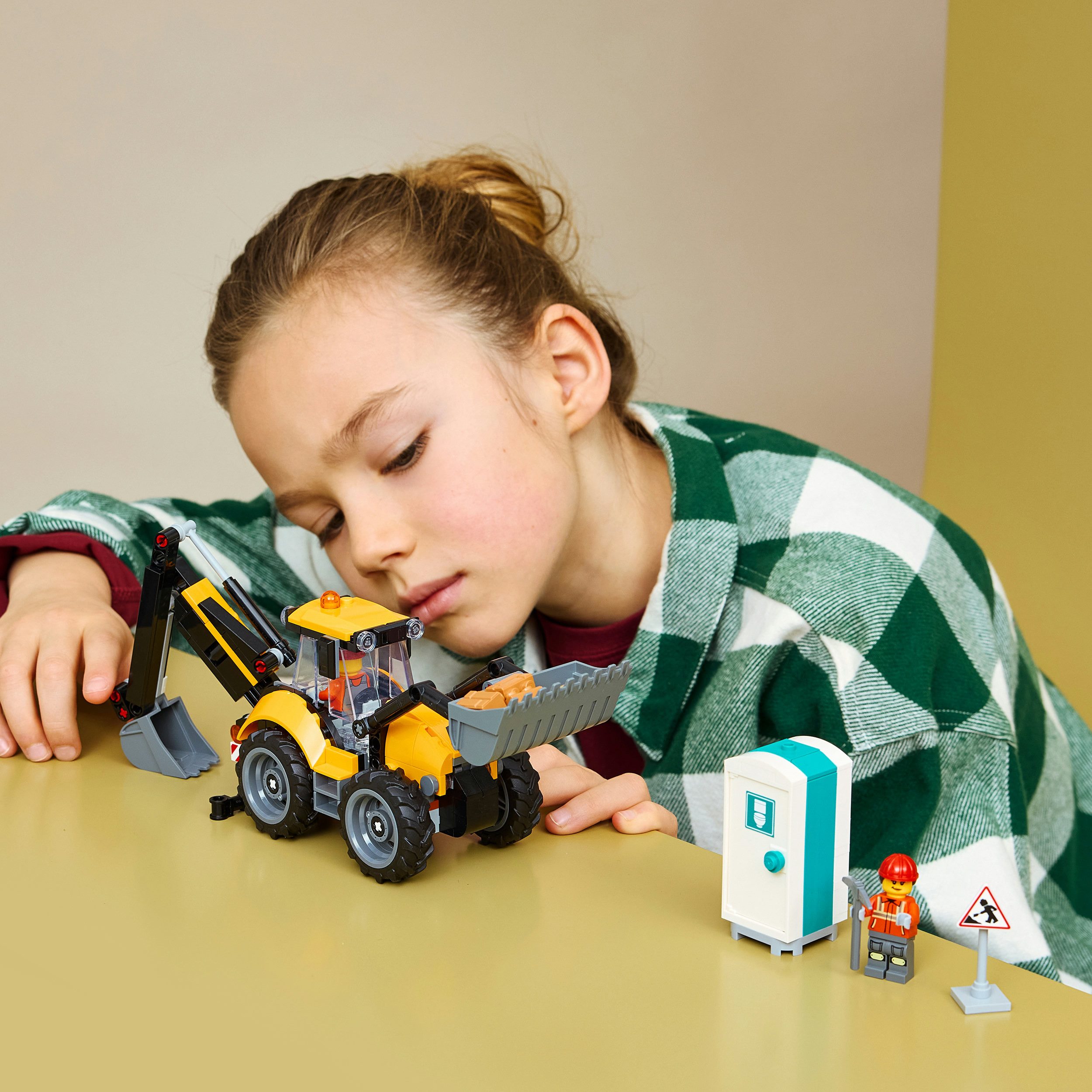 LEGO® Gelber Baggerlader (60480), LEGO City Konstruktionsspielsteine, (301 St), Made in Europe