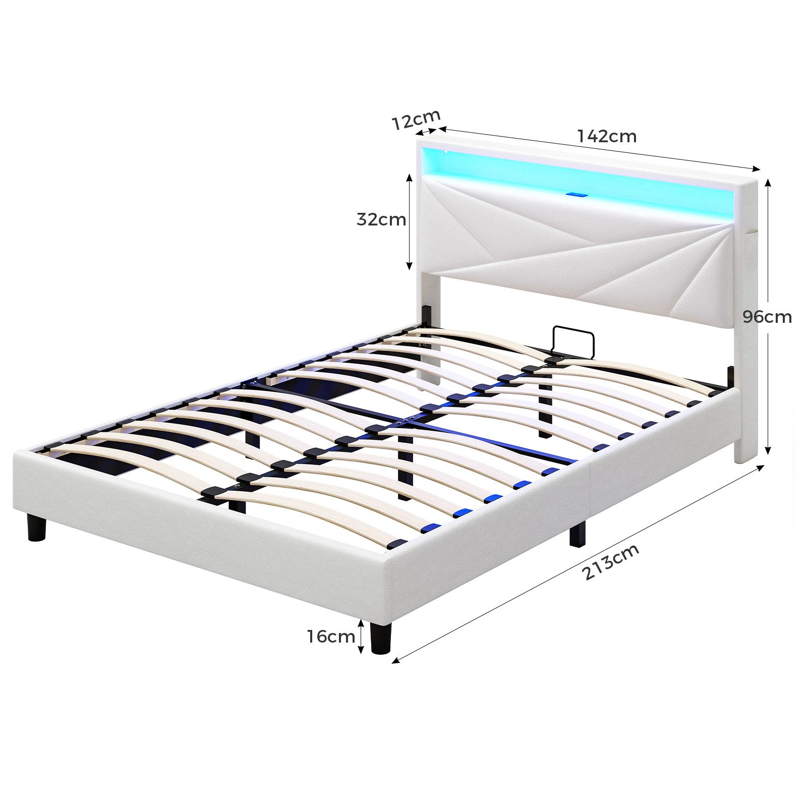 KIMENICH Polsterbett mit LED Beleuchtung und günstig online kaufen