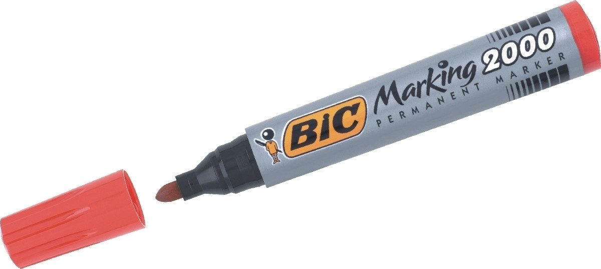 BIC Permanentmarker Permanentmarker Marking 2000 Rundspitze 1,7mm rot (12 Stück)