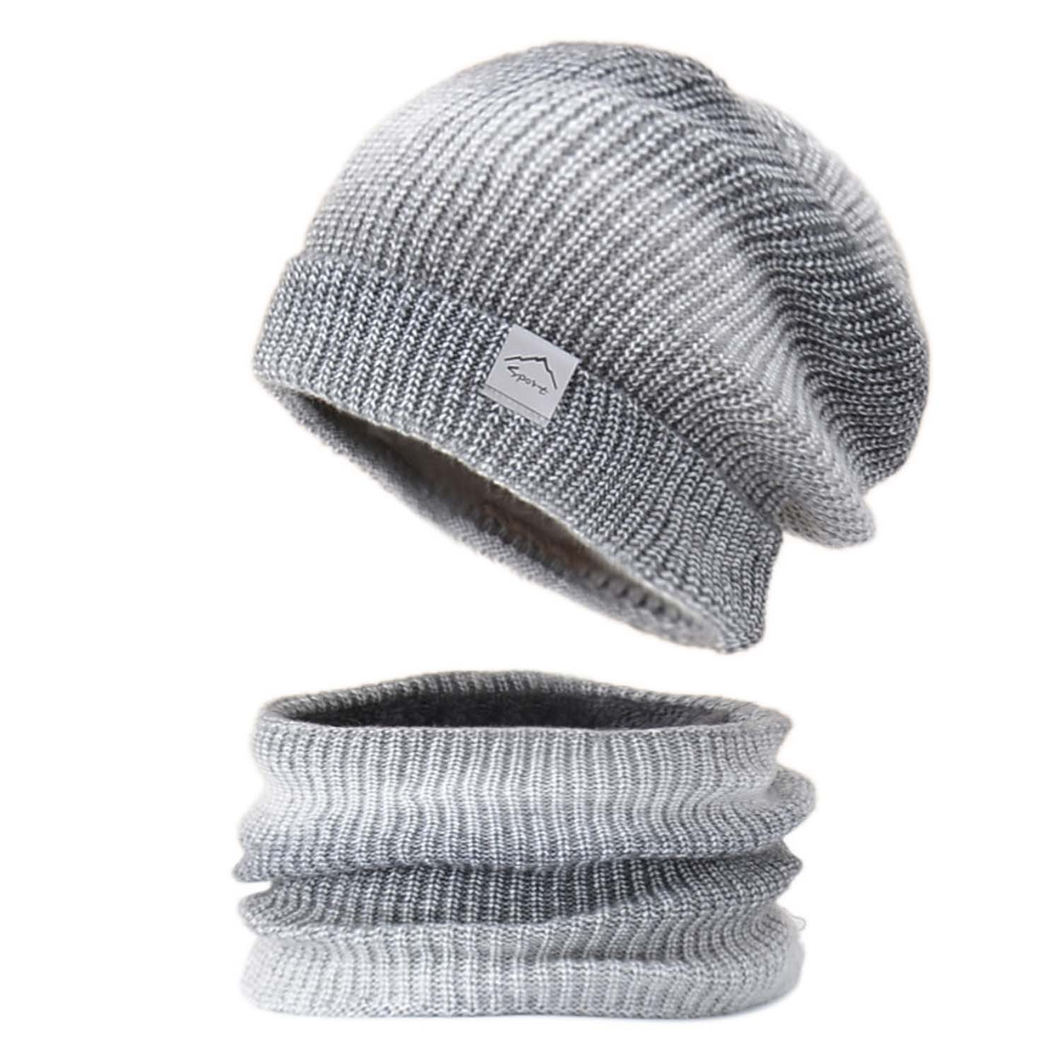 Oemmn Mütze & Schal Wintermütze Strickmütze mit Schal Damen Warme