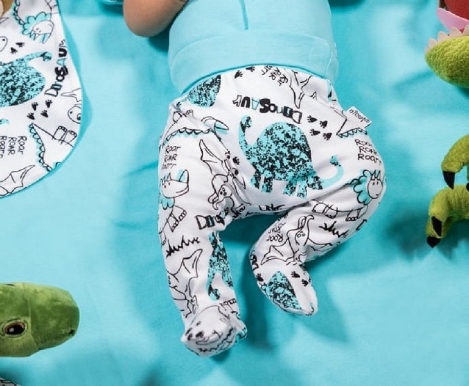 Babyhafen Erstausstattungspaket 4-teilig Baby Erstausstattung Neugeborenen- Set DINO (Set, 4-tlg) in niedlichen Design, mit 4 Teile