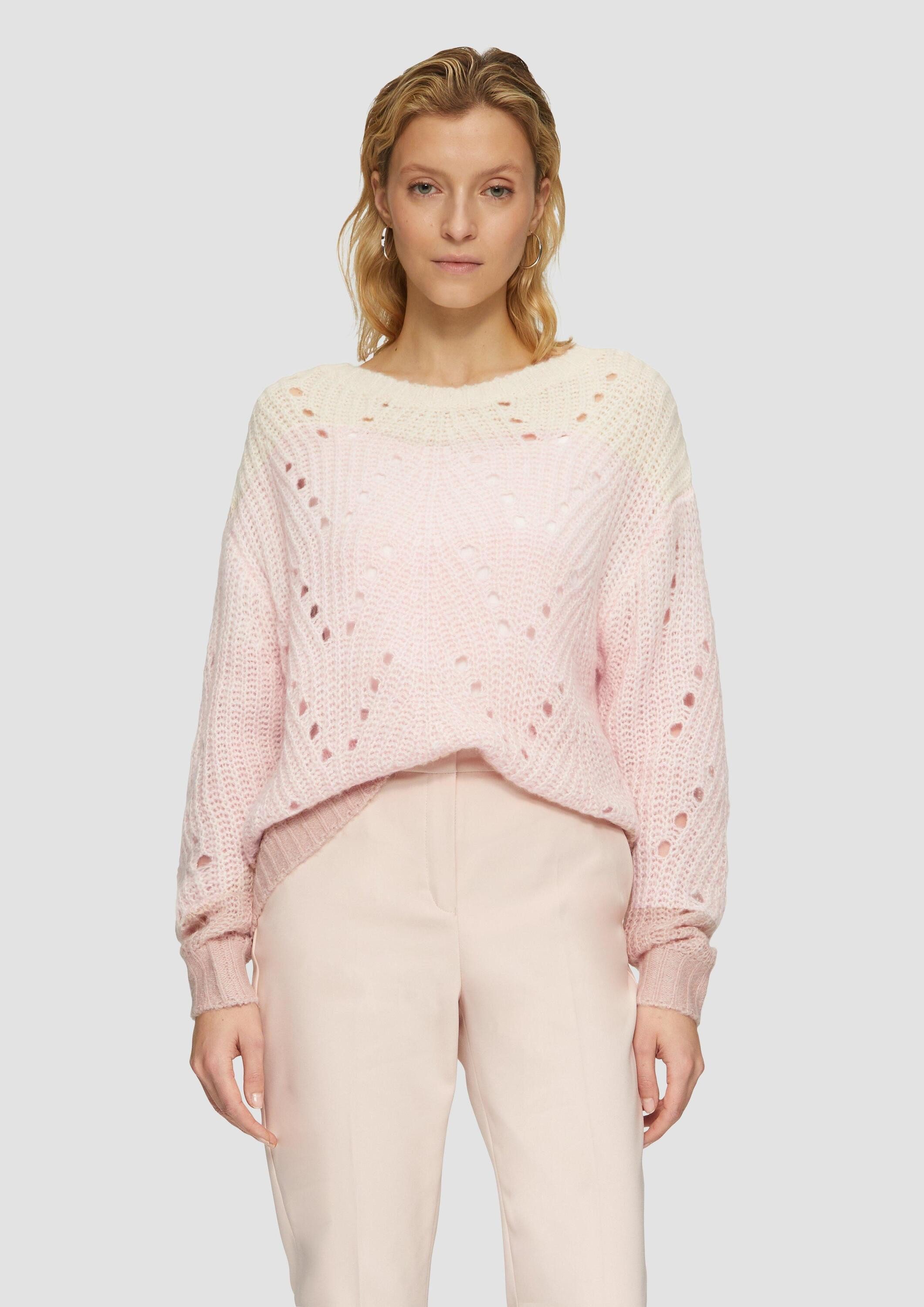 s.Oliver Longpullover Strickpullover Alpakamix-Strickpullover mit Farbverla günstig online kaufen