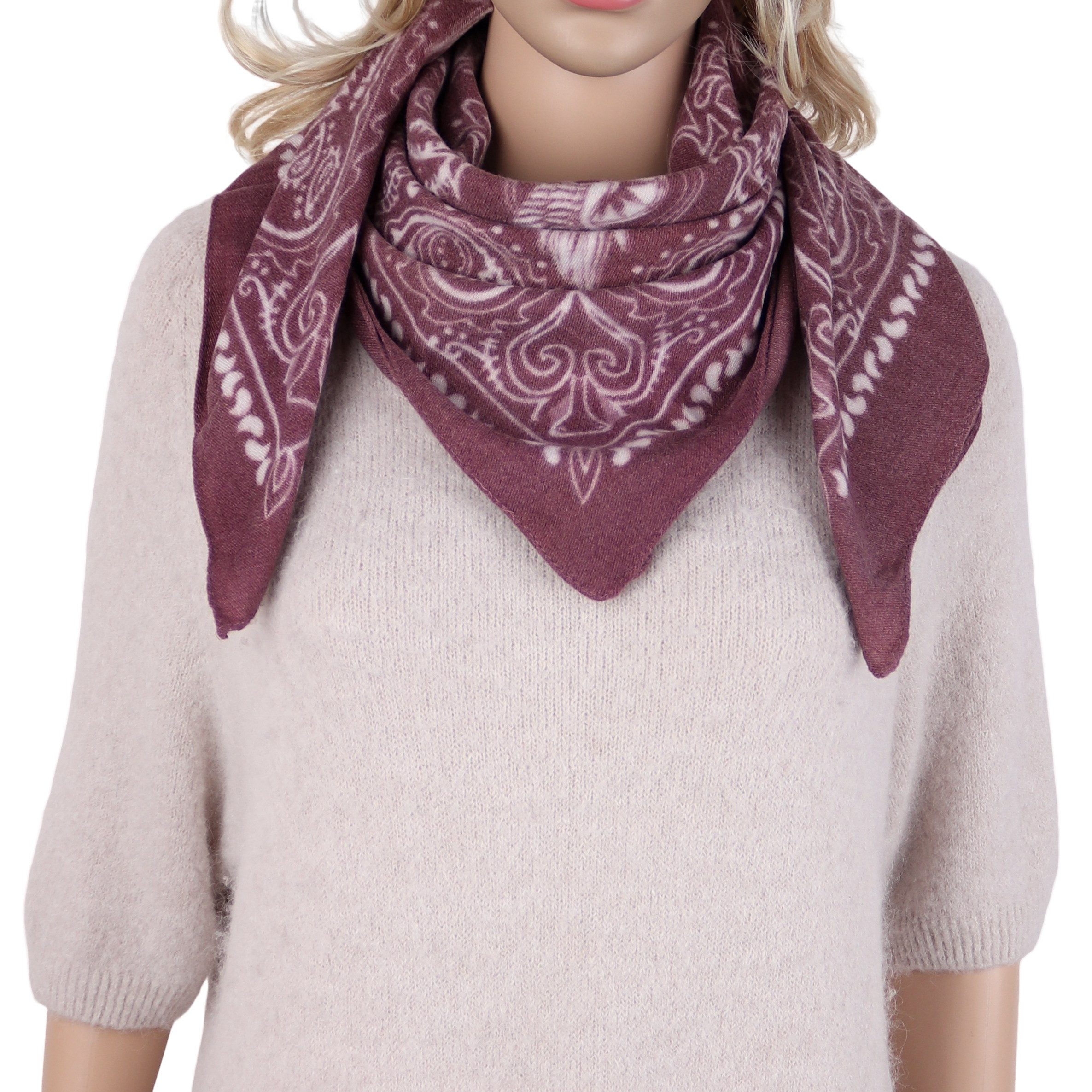 MIRROSI Nickituch Damen leicht angerautes Vierecktuch mit Paisley-Muster, aus Viskose, (Neue Kollektion Herbst/Winter 2026), ca. 88x88cm, warmes Halstuch für Herbst und Winter