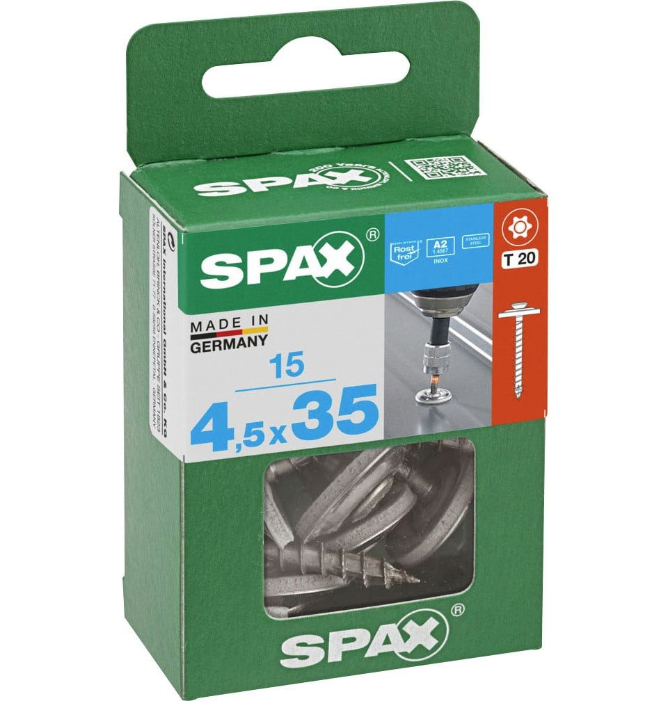 SPAX Spenglerschraube Spax Spenglerschrauben 4,5 x 35 mm T20 Vollgewinde