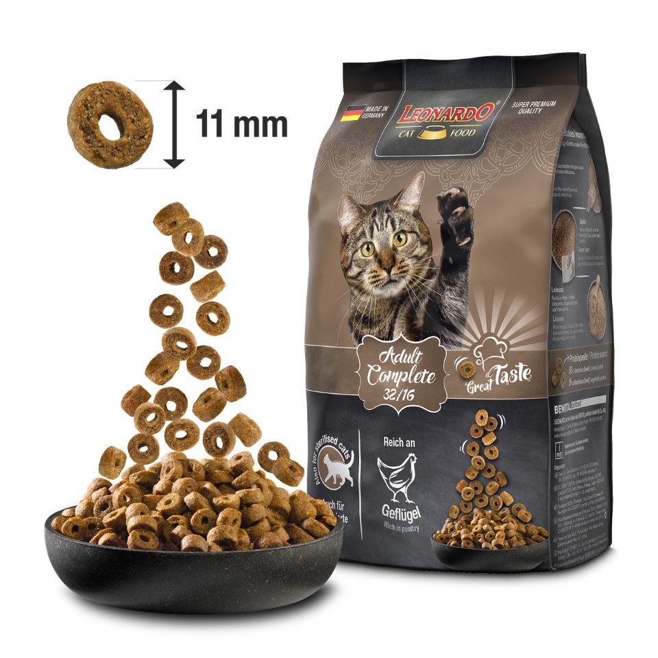 Leonardo Catfood Adult Complete 32/16 - ausgewogene Rezeptur für alle Samtpfoten, Trockenfutter für: Katzen