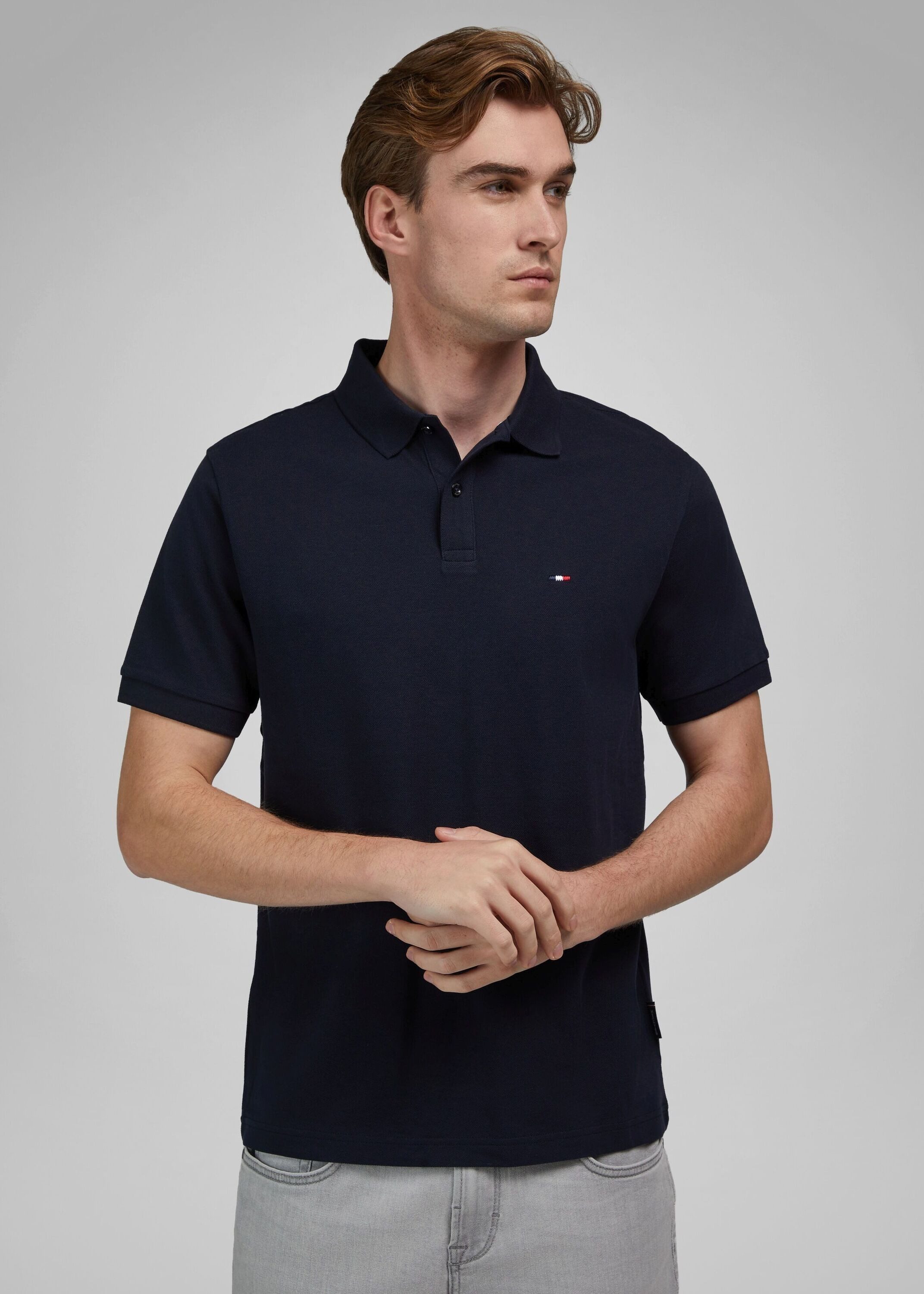 HECHTER PARIS Poloshirt (1-tlg) 100 % Bio-Baumwolle