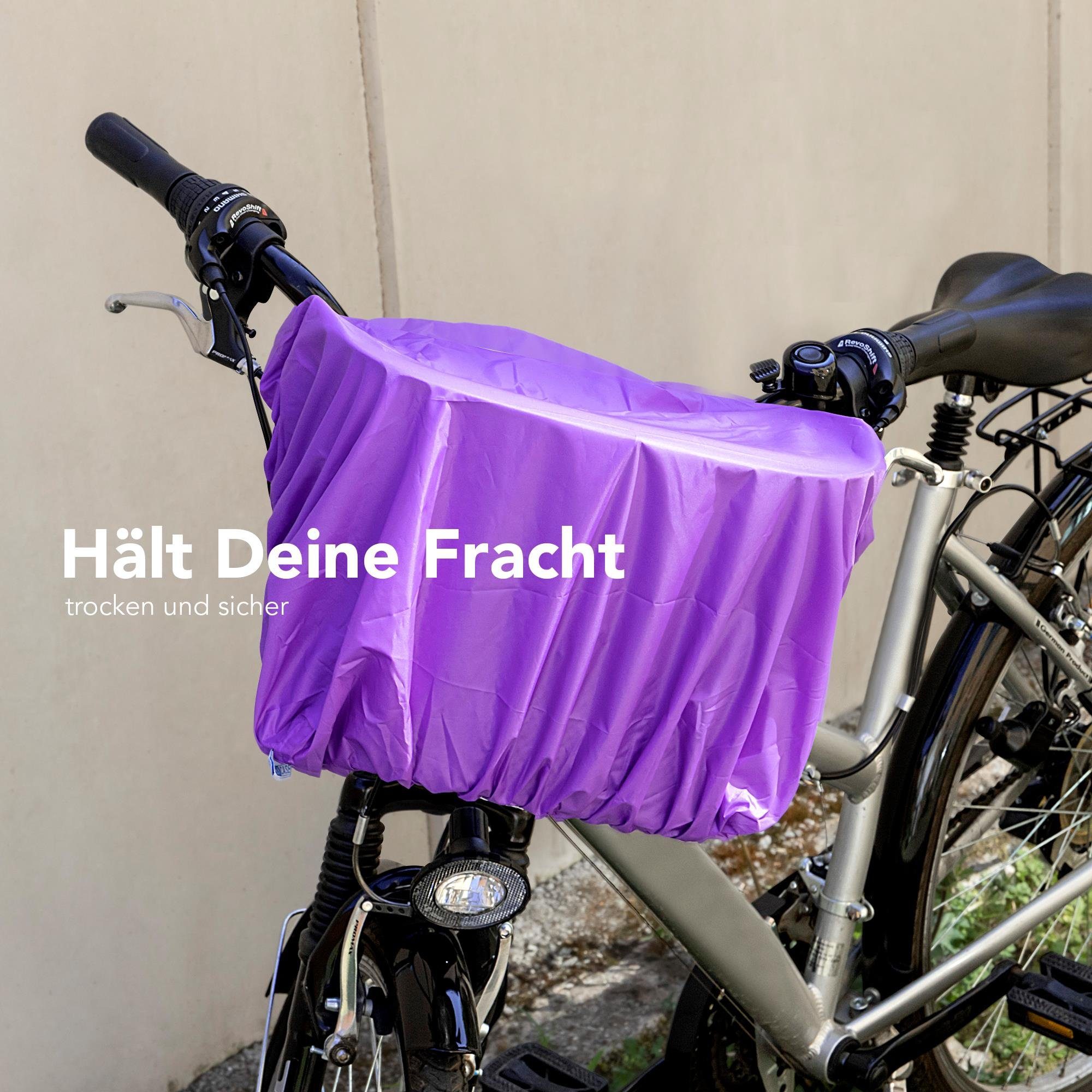 EAZY CASE Fahrradkorb Fahrrad Lila Schutzhülle für Korb Regenüberzug Violett Korb, Universal Lila Regenabdeckung Überzug Regenschutz