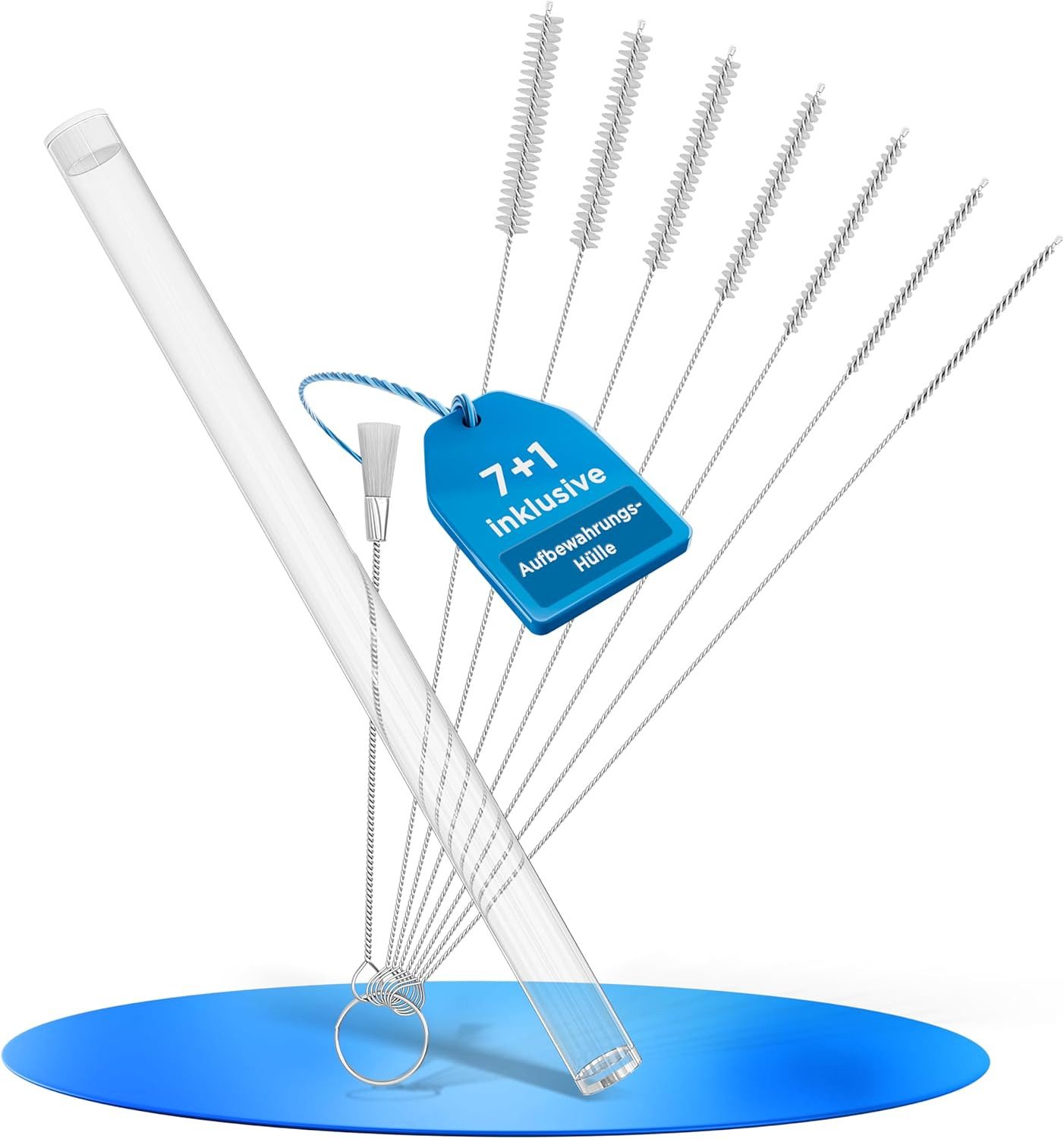 Lobenswerk Reinigungsbürsten-Set XXL Bürsten-Set 7+1, ink. Hülle zur Aufbewahrung, (8-tlg), rostfreier Edelstahlkern, schimmelresistent, wasser- und ölabweisend