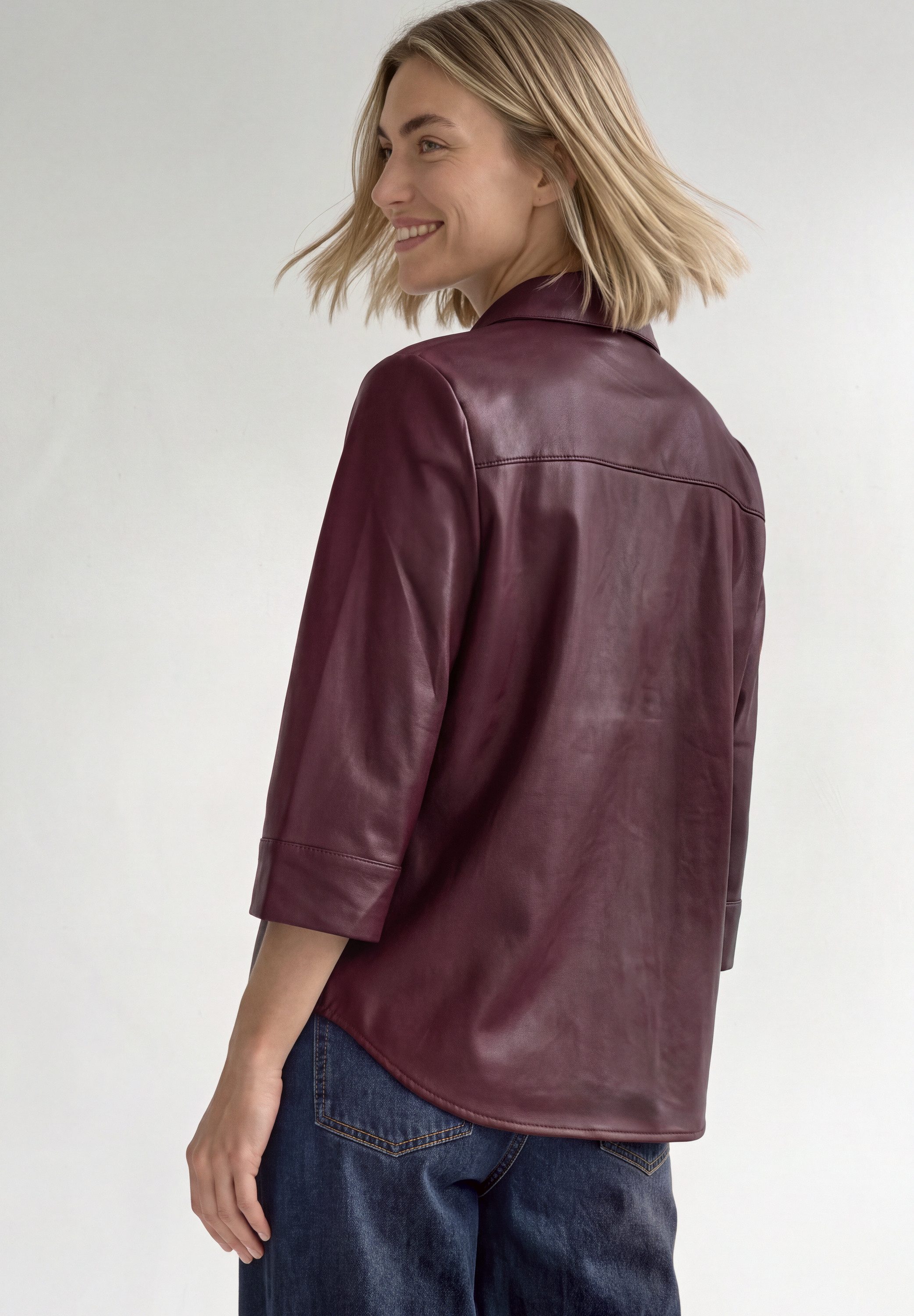 STREET ONE Hemdbluse 3/4-Arm Hemdbluse im Leder-Look – Bild 2 von 5